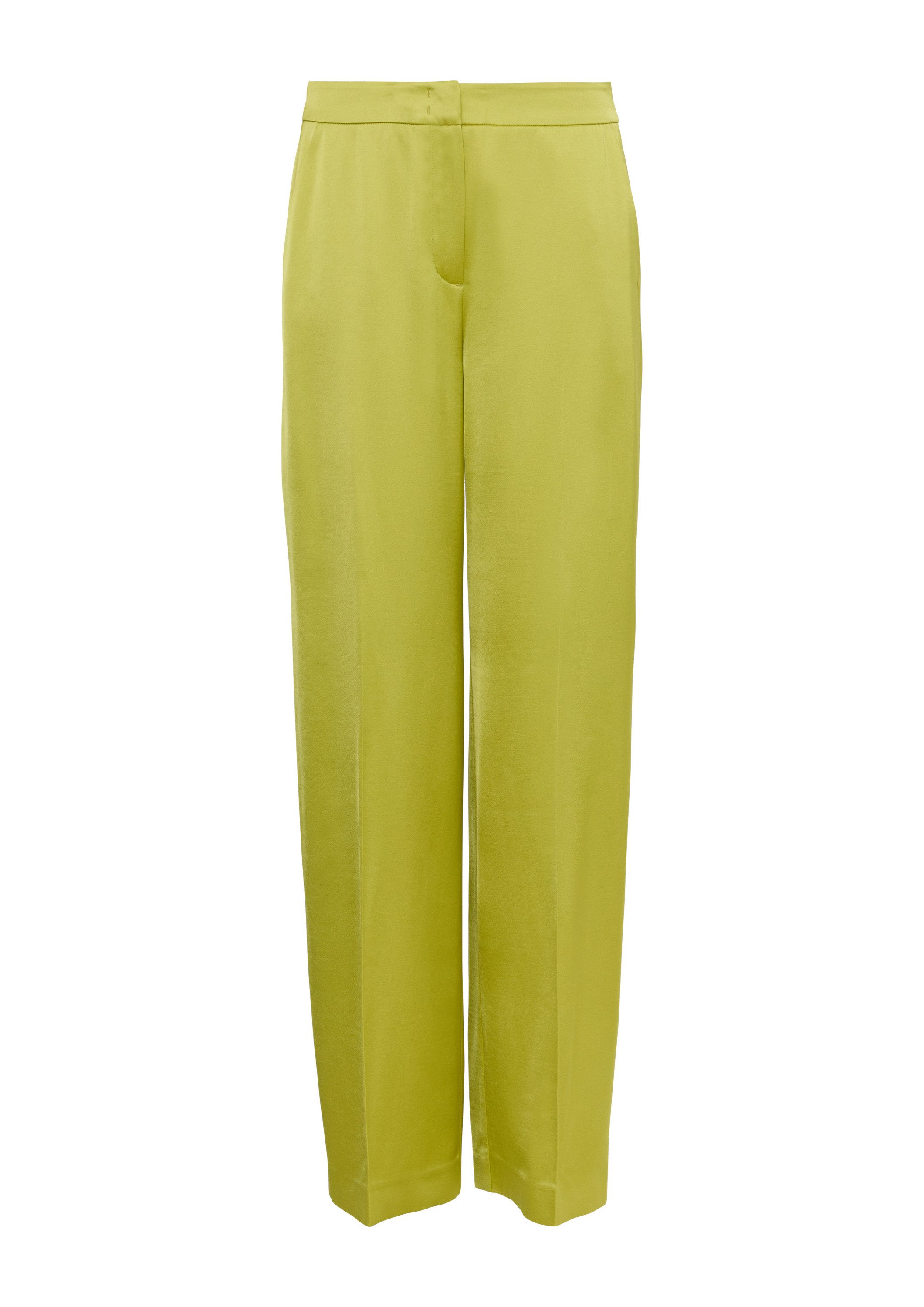 comma Chinos Hose Fließende Wide-Leg-Hose aus Satin günstig online kaufen