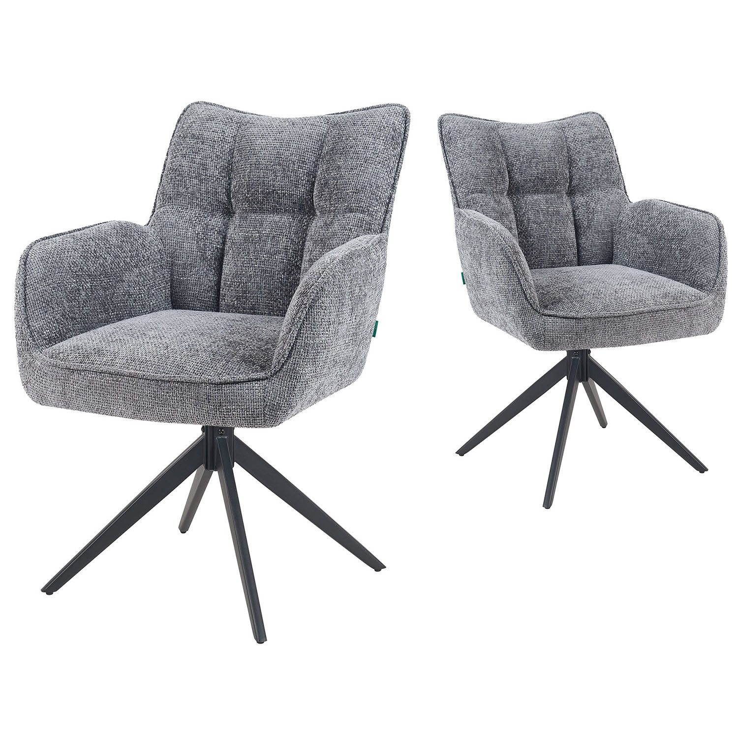 DUBI Möbel Polsterstuhl Mika-Enya 2er-Set, Federkern, pulverbeschichtet, 36 günstig online kaufen