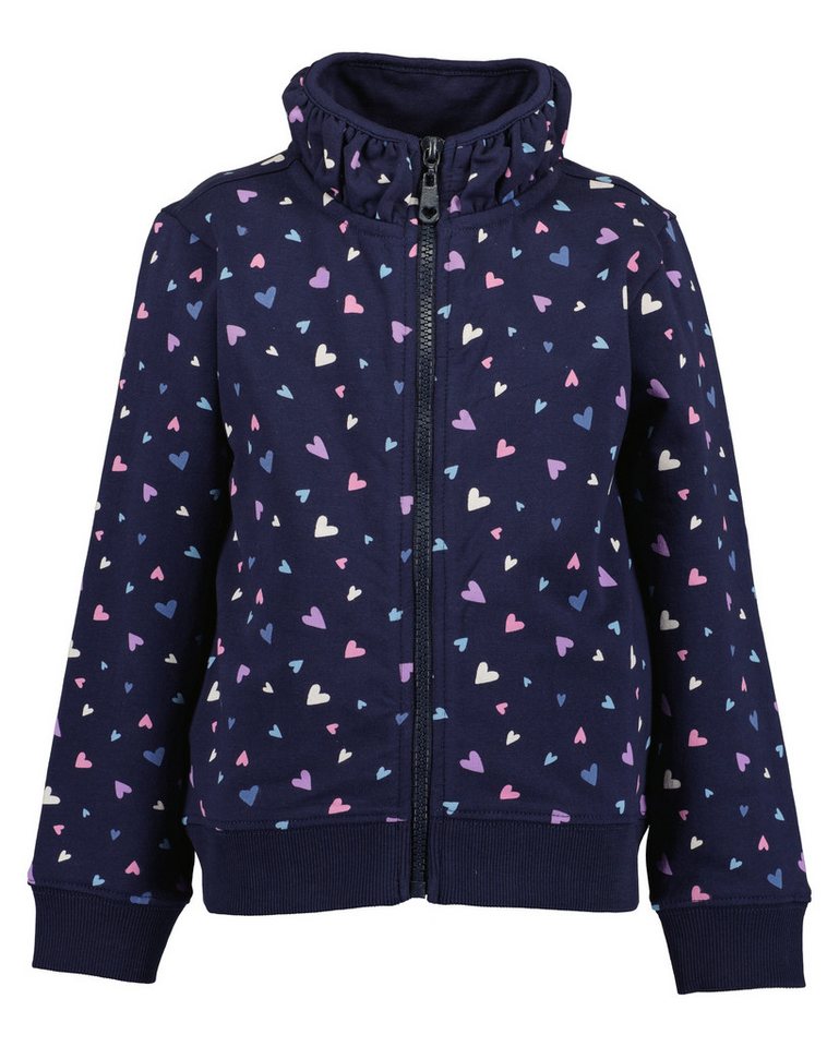 Blue Seven Sweatjacke Baumwollmischung, Alloverdruck, Stehkragen