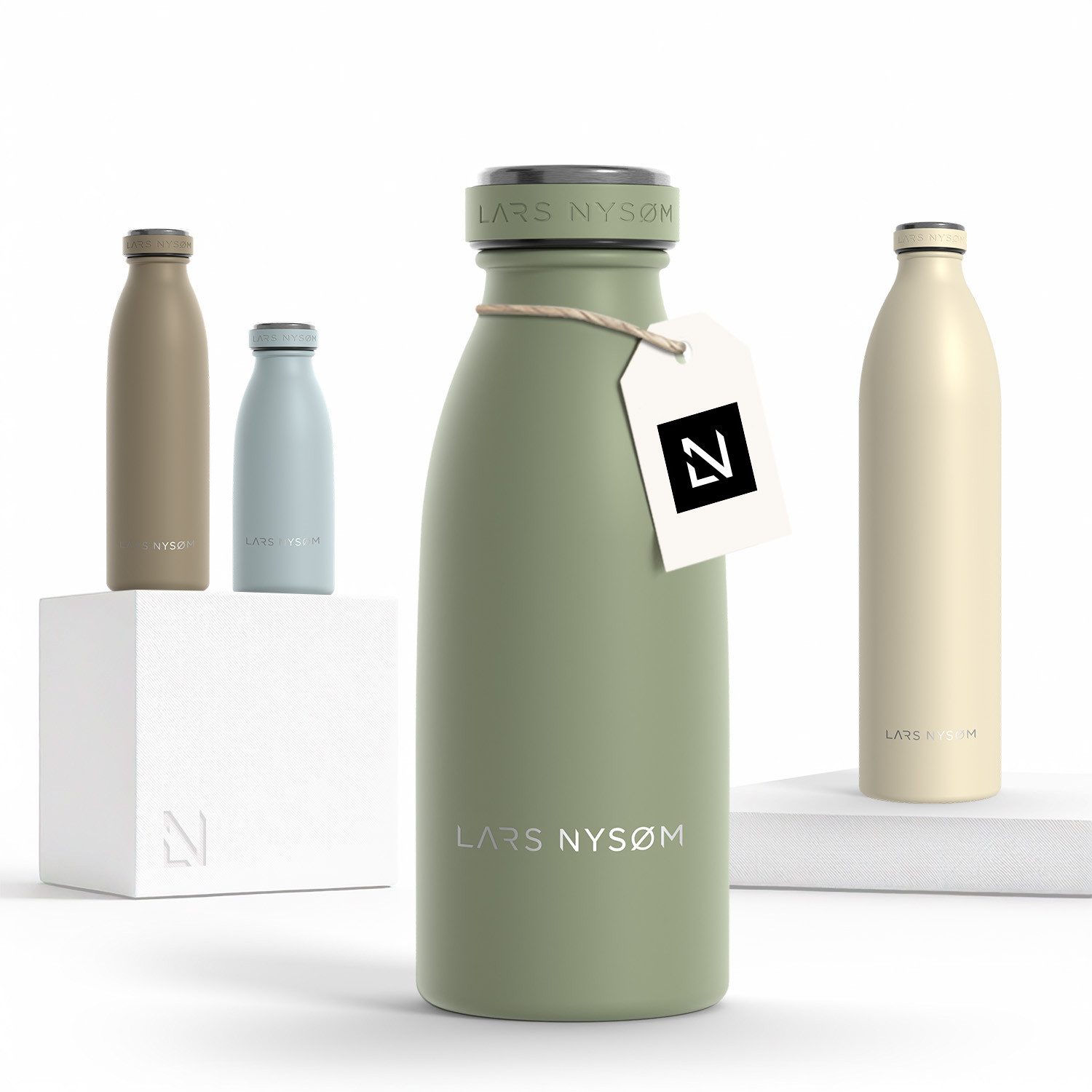 LARS NYSØM Thermoflasche Ren, Isolierflasche mit Vakuum Isolierung: 12h heiß / 24h kühl