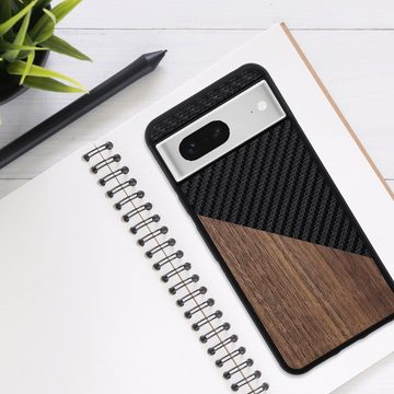 kwmobile Handyhülle Hülle für Google Pixel 8, Holz Handy Schutzcase - Handy Case Schutzhülle - Smartphone Cover