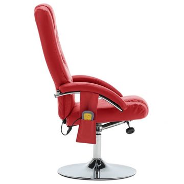 vidaXL Massagesessel Massagesessel mit Fußhocker Rot Kunstleder (1-St)