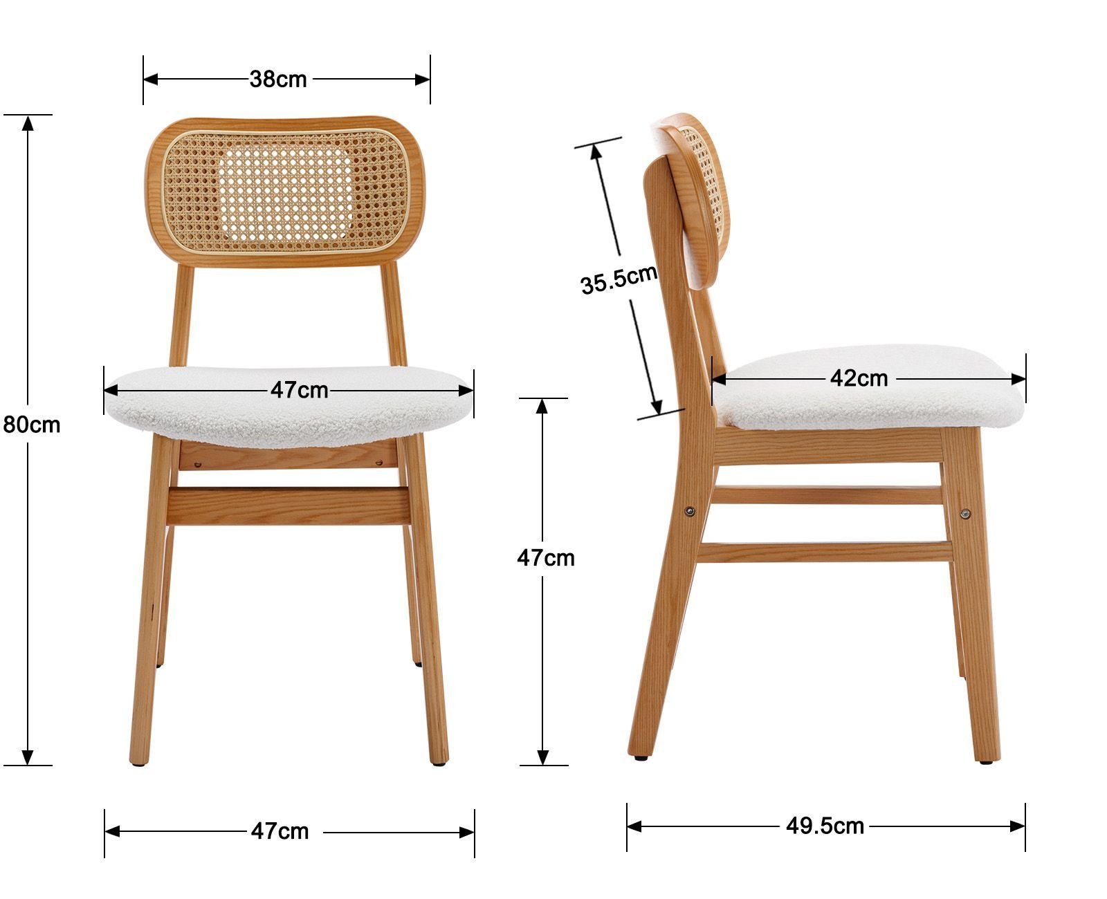WAHSON OFFICE CHAIRS Esszimmerstuhl Rattansessel 2/4er Set, Küchenstuhl günstig online kaufen