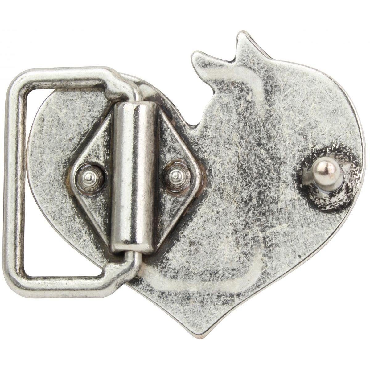 Pferdekopf mit Gürtelschnalle Altmessing 3cm Herz Gürtelschließe zu - cm BELTINGER 3,0 30mm - Gürtel bis
