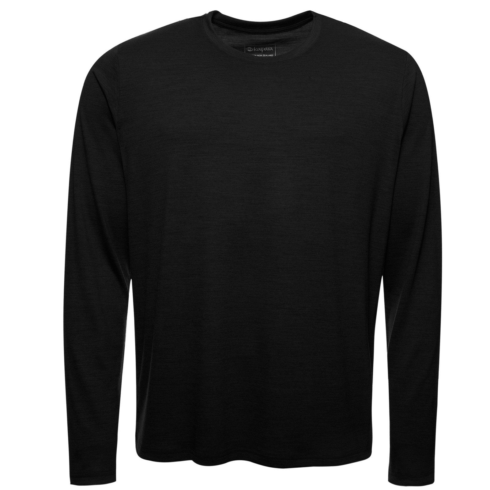 Kaipara - Merino Sportswear Unterhemd URBAN Merino Longsleeve Herren Regular 200 (1-St) aus reiner Merinowolle Made in Germany Black