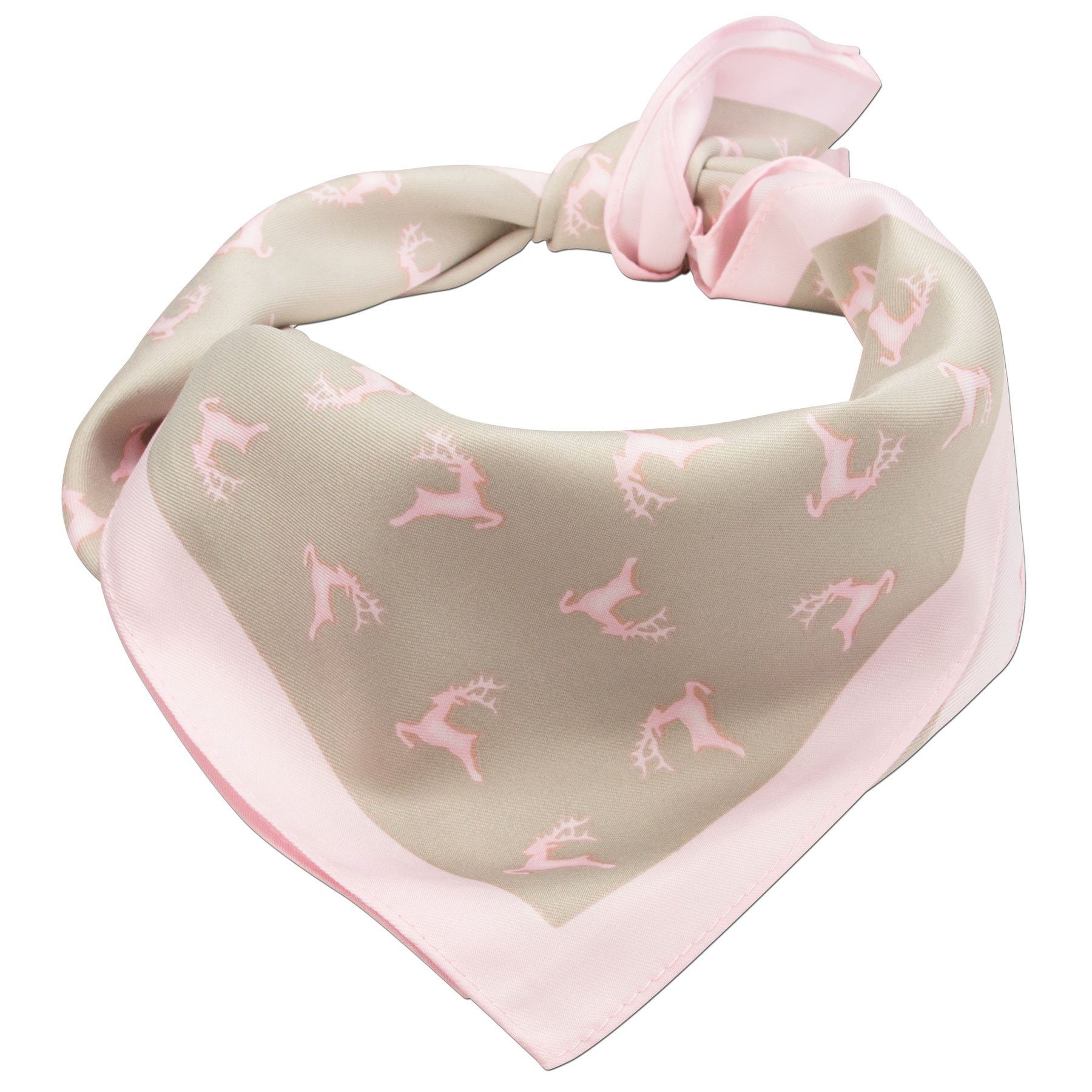 Alpenflüstern Nickituch Trachten-Nickituch Springende Hirsche (rosa-braun)