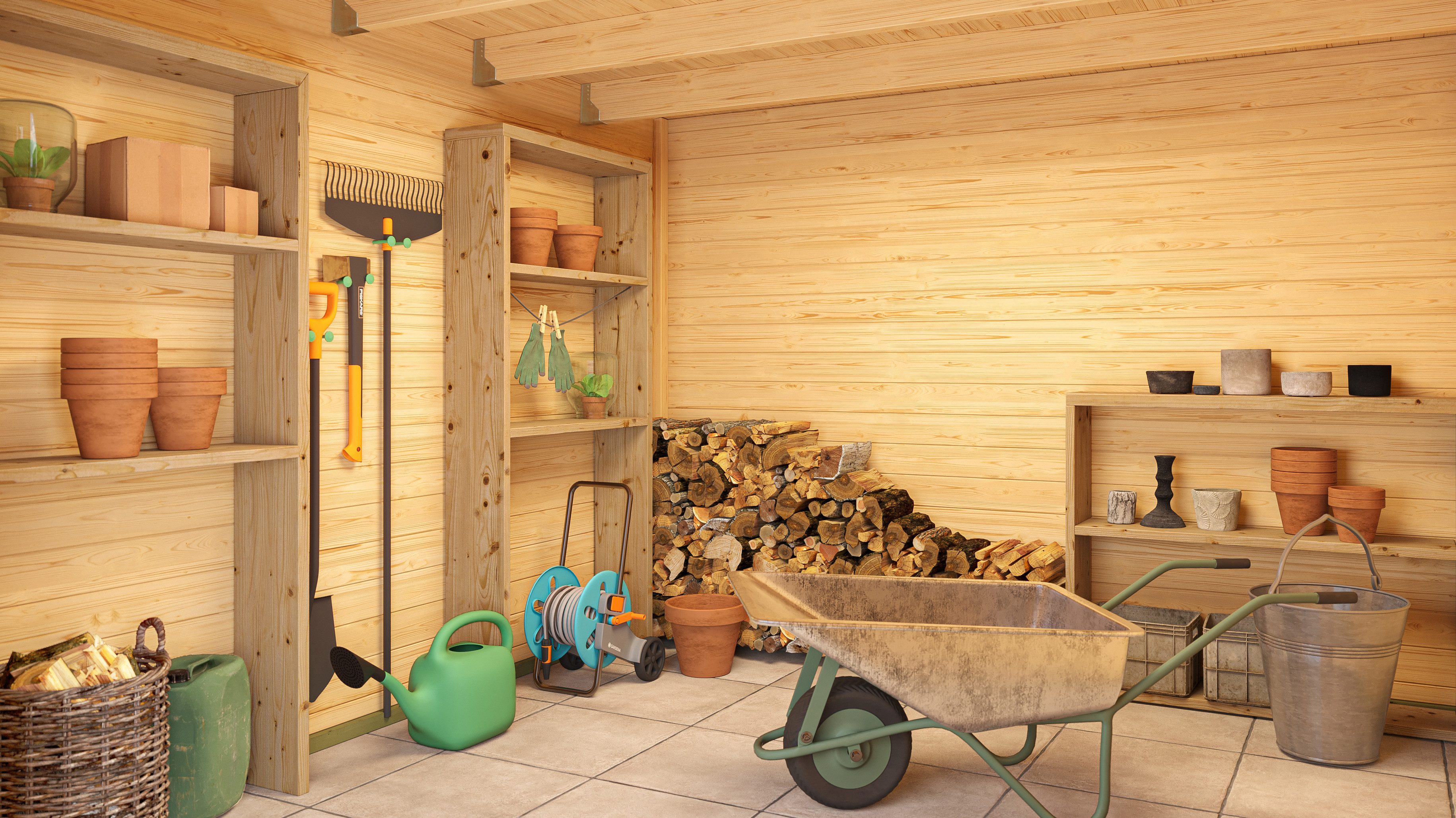 Nordic Holz Gartenhaus Felix 3, BxT: 300x304,6 cm, kleiner stilvoller Schuppen mit Flachdach