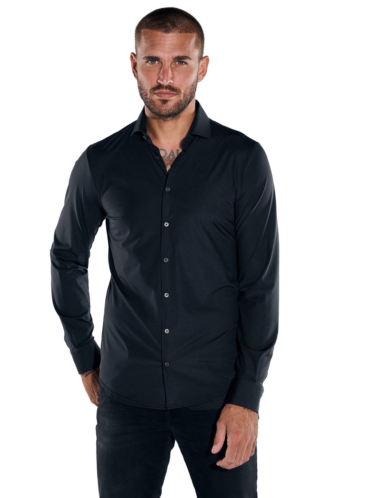Langarmhemd Herren Hemd "My Favorite", Schwarz