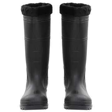 vidaXL Wathose Gummistiefel mit Herausnehmbarem Innenfutter Schwarz Gr. 46 PVC