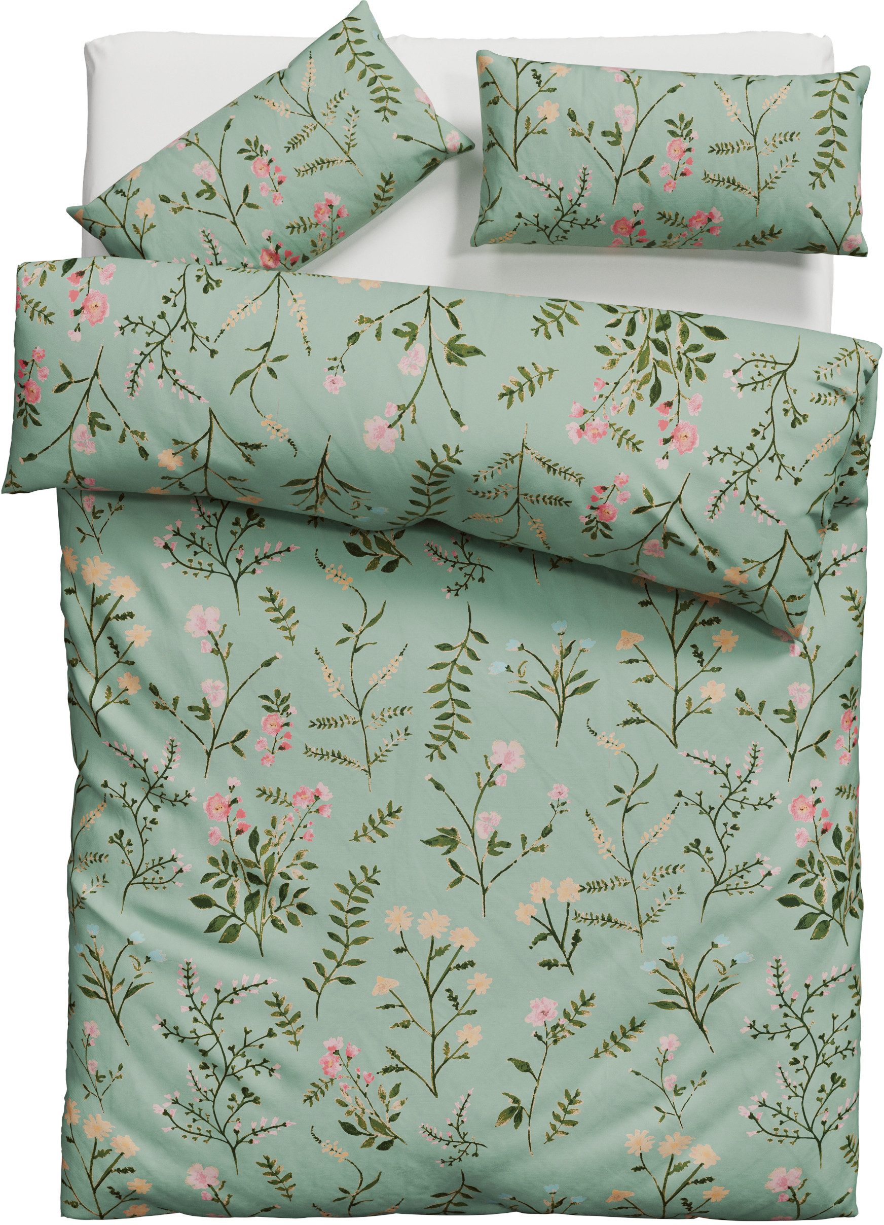 OTTO home Bettwäsche Claara, Renforcé, 2 teilig, mit Blumen Design, skandinavisch, romantische Bettwäsche