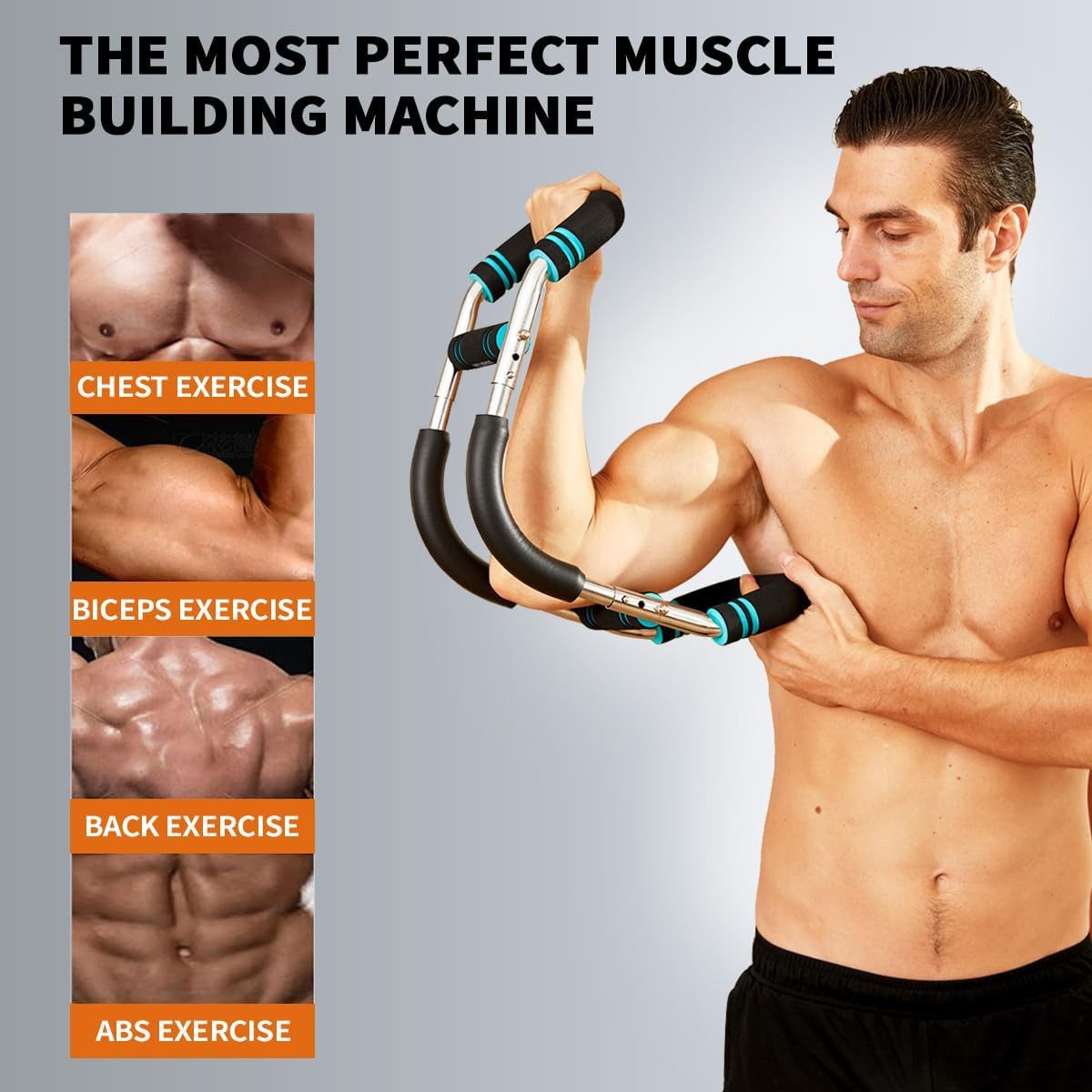 LIANNA Heimtrainer Armtrainer Federstange einstellbar, Brust Unterarm Training, mobil (Set, 1-tlg., 1× Armtrainer Federstange, zerlegbar, kompakt, sofort nutzbar), Einstellbar, starke Feder, rutschfest, Ganzkörpertraining, mobil