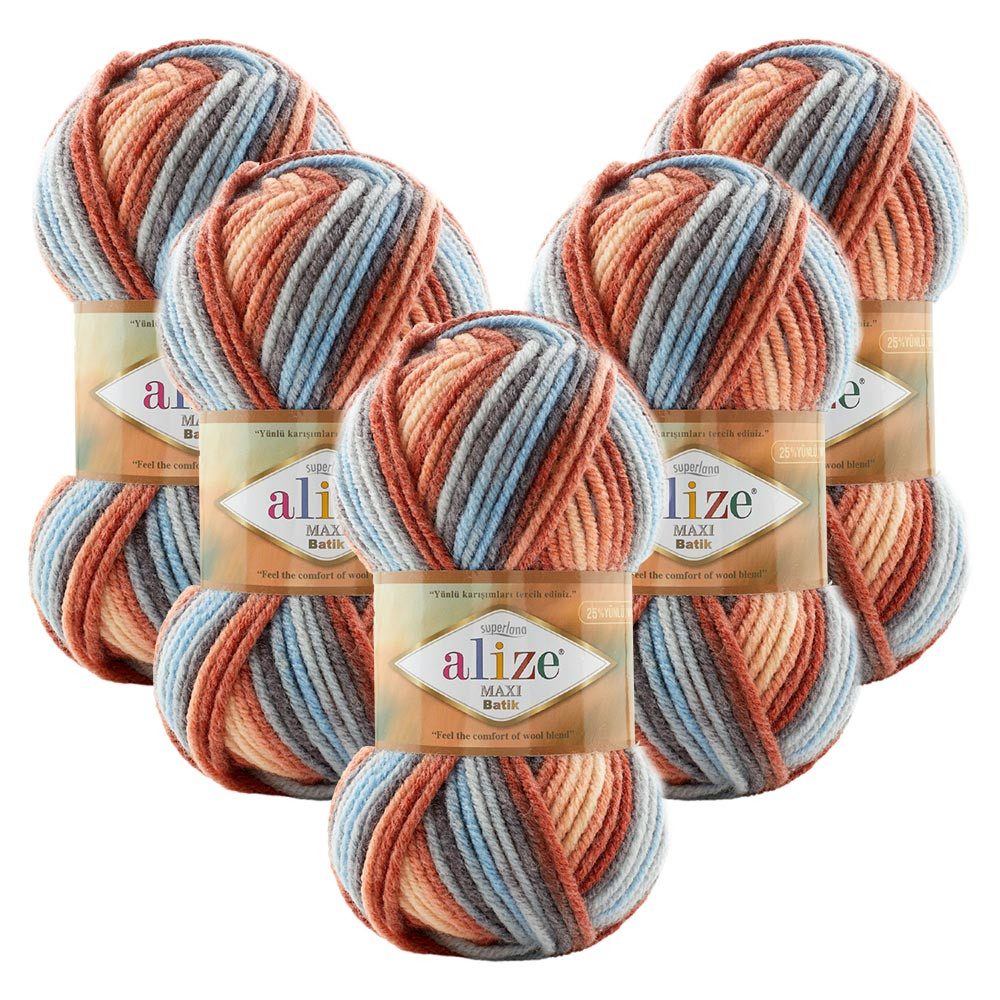 5 x ALIZE SUPERLANA MAXI BATIK 7922