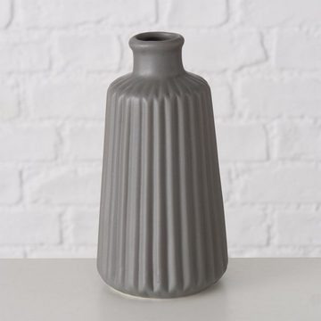 BOLTZE Tischvase Deko Vase im 2er Set aus Keramik Mattes Design- Grau