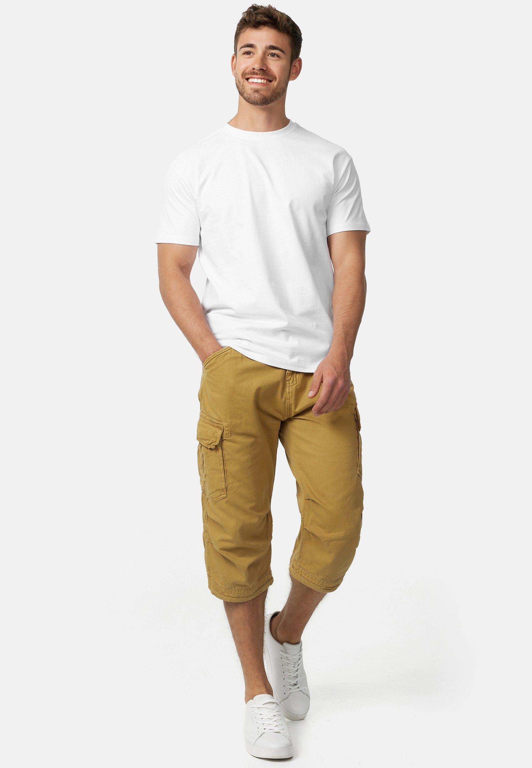 Indicode Cargoshorts Herren Nicolas Check Cargo Shorts Herrenshorts aus einer robusten Materialmischung