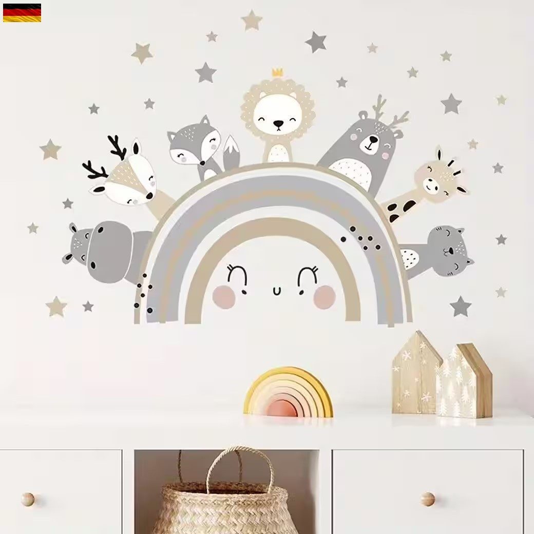 Montegoni Wandsticker Tiere & Regenbogen Wandsticker – Niedliche Deko für K günstig online kaufen