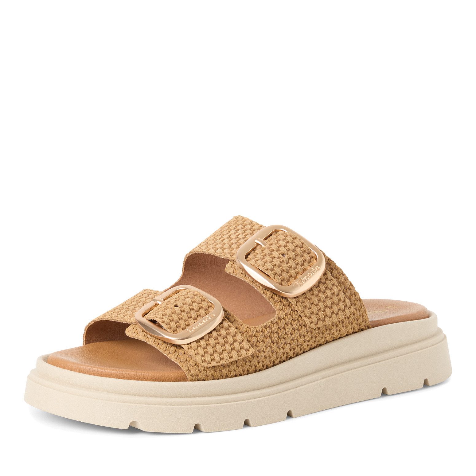 Tamaris Tamaris Damen Pantolette 1-27239-42-380 BROWN STRUCT. Pantolette