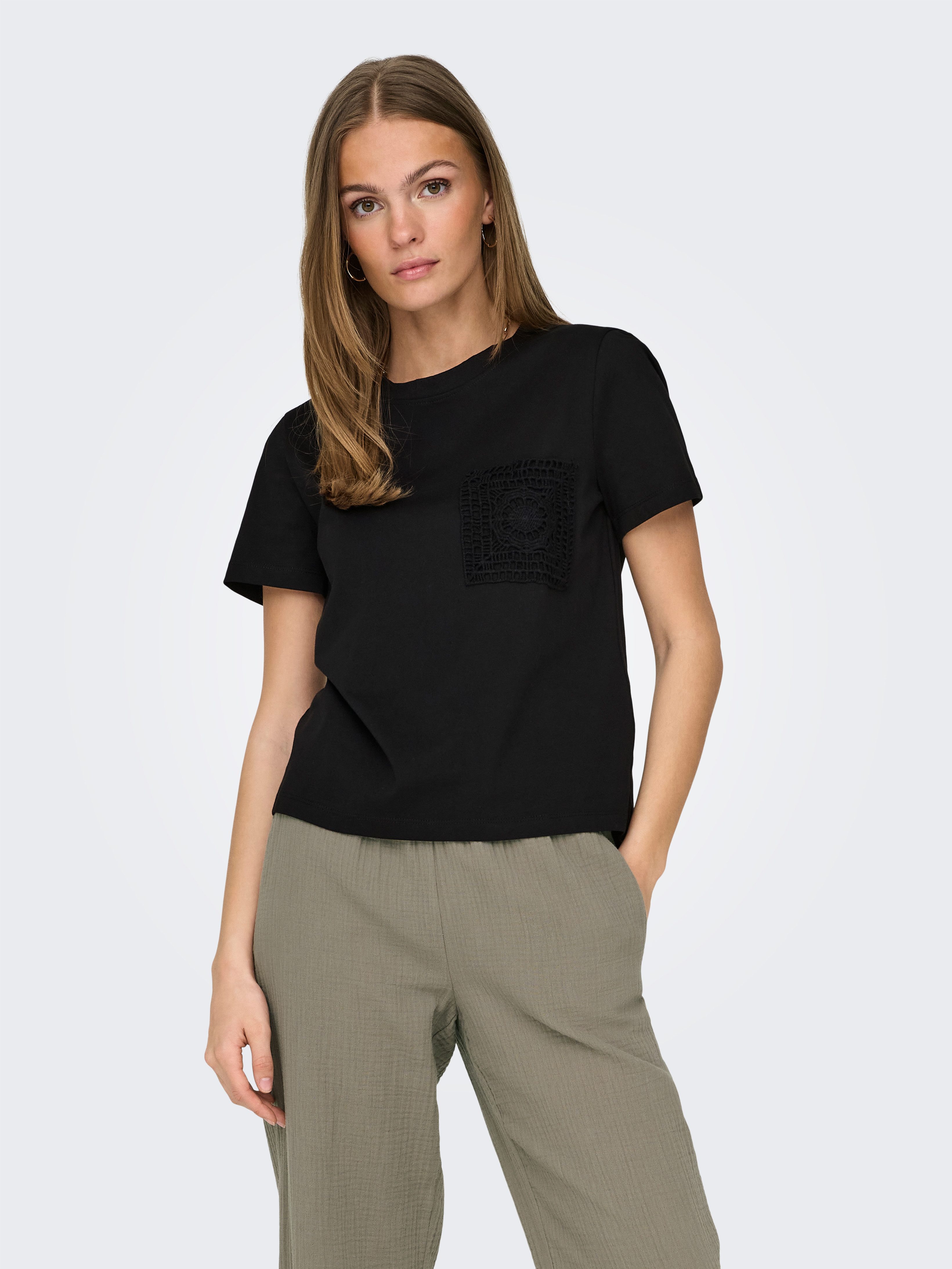 JDY Kurzarmshirt JDYSELMA S/S CROCHET POCKET günstig online kaufen