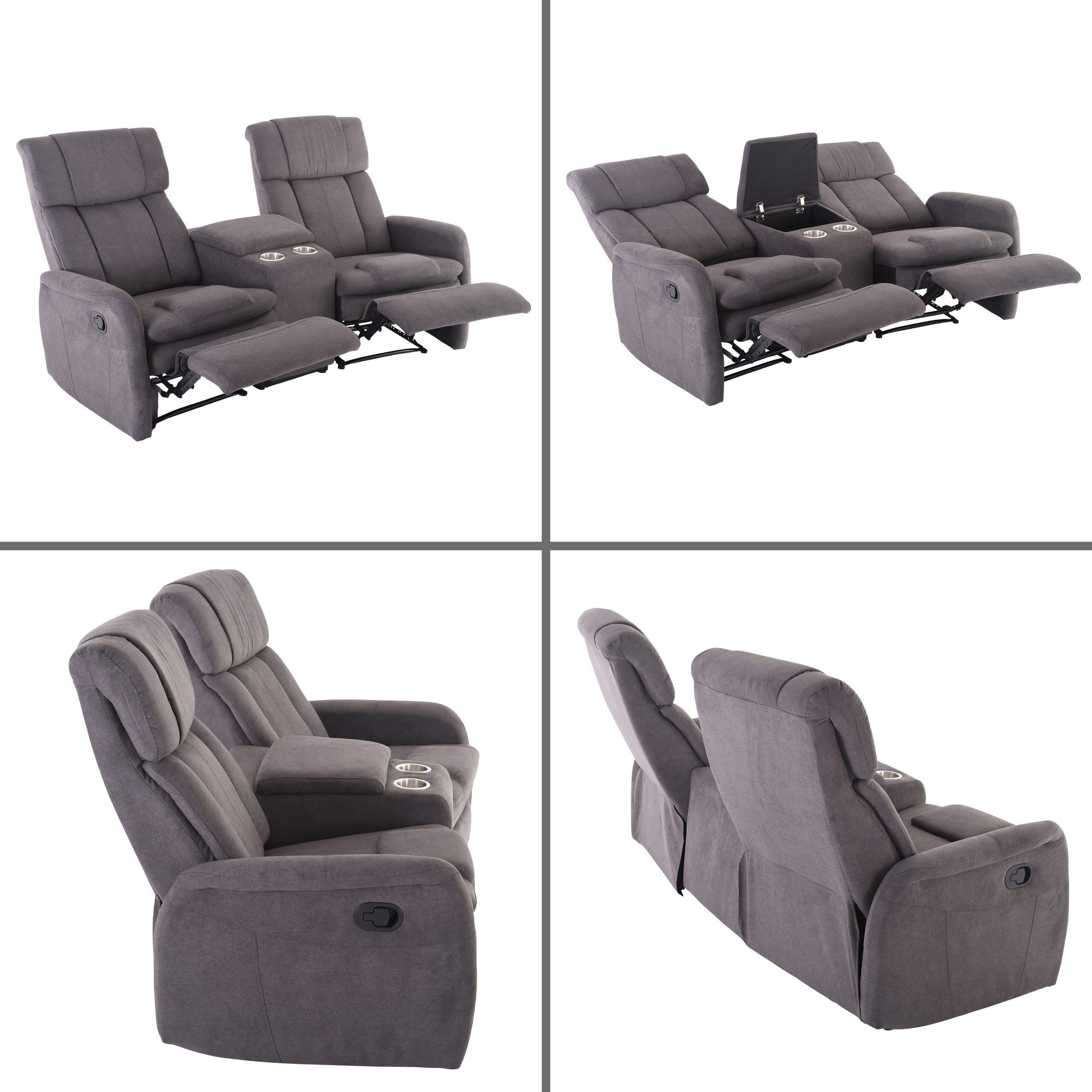 Raburg XXL-Sessel 2er-Kinosessel MAXX, Zweisitzer, & & Stoffe, Liege- 150 pro bis Taschenfederkern, Sitzfläche verschiedene Relaxfunktion, Farben kg