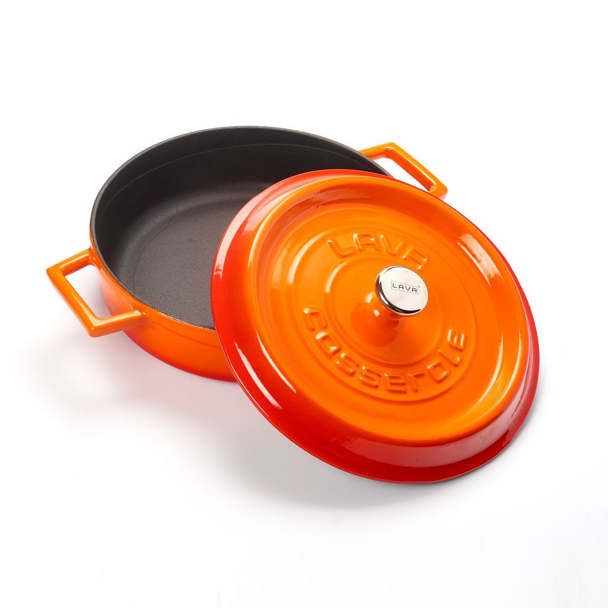 LAVA Bräter LAVA Emaillierter Gusseisentopf mit Deckel, Ø 24 cm, 2,47 Liter, Gusseisen (2-tlg), emailliertes Gusseisen, backofengeeignet