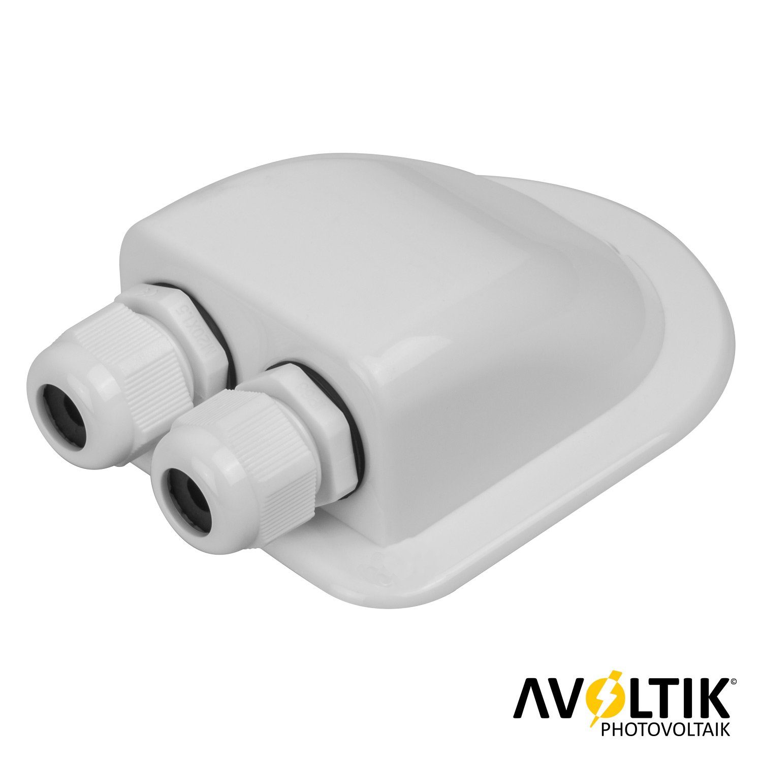 avoltik Wechselrichter Kabelführungsdose Solarpanel PV Dach gebogen ABS wetterfest, (Schwarze oder weiße Kabelbox zur Auswahl, Schwarze oder weiße Kabelbox zur Auswahl), Wählbar in den Farben weiß oder schwarz