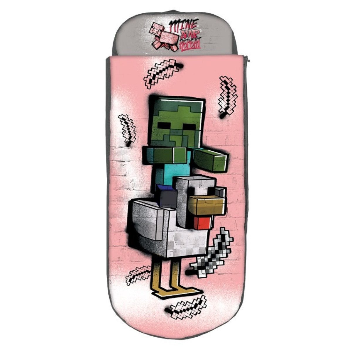 Minecraft Kinderschlafsack Schlafsack mit Luftmatratze 150 × 62 × 20 cm (1 tlg)