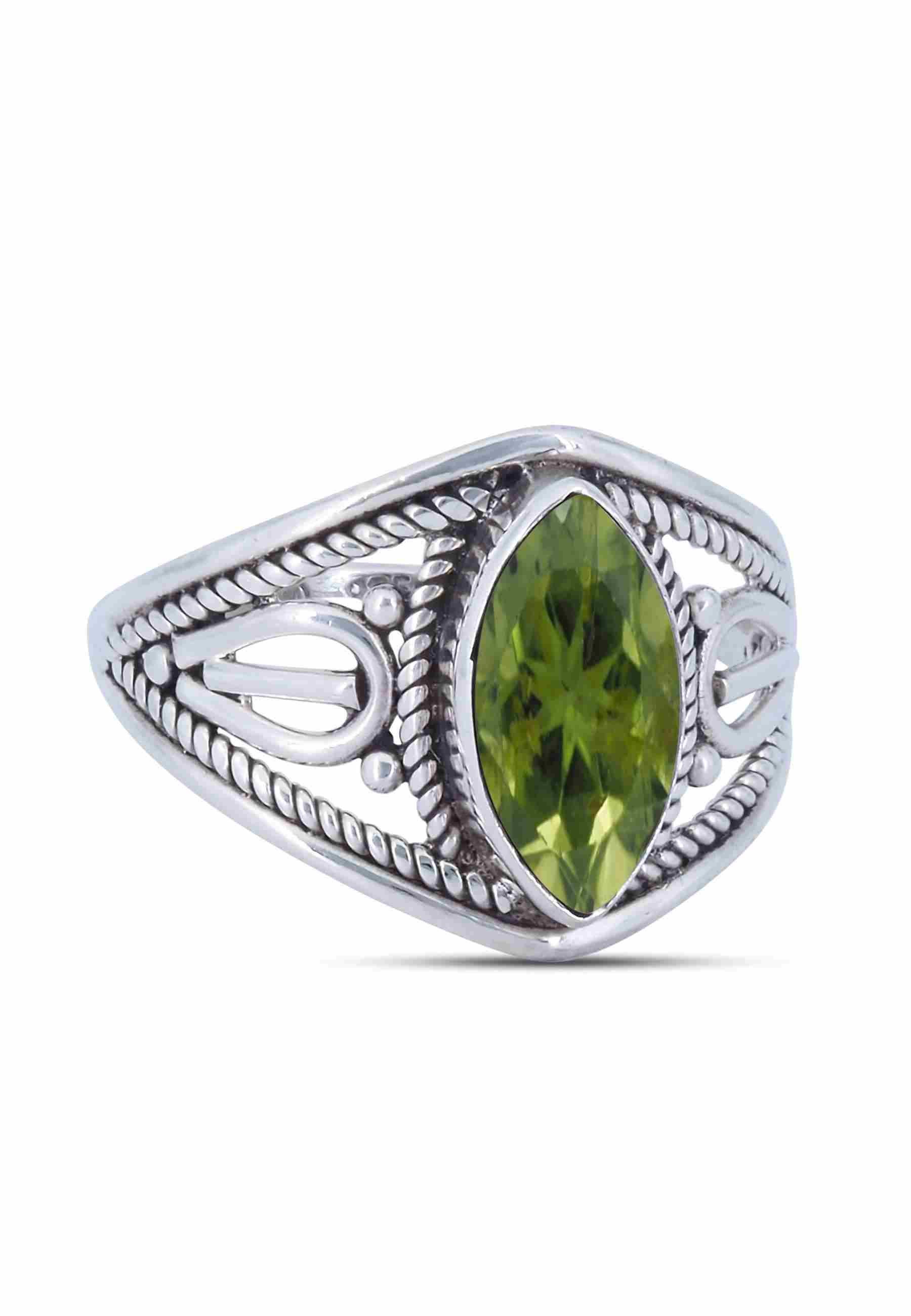 Silberring DAHAB Ellipse aus 925 Silber mit Peridot