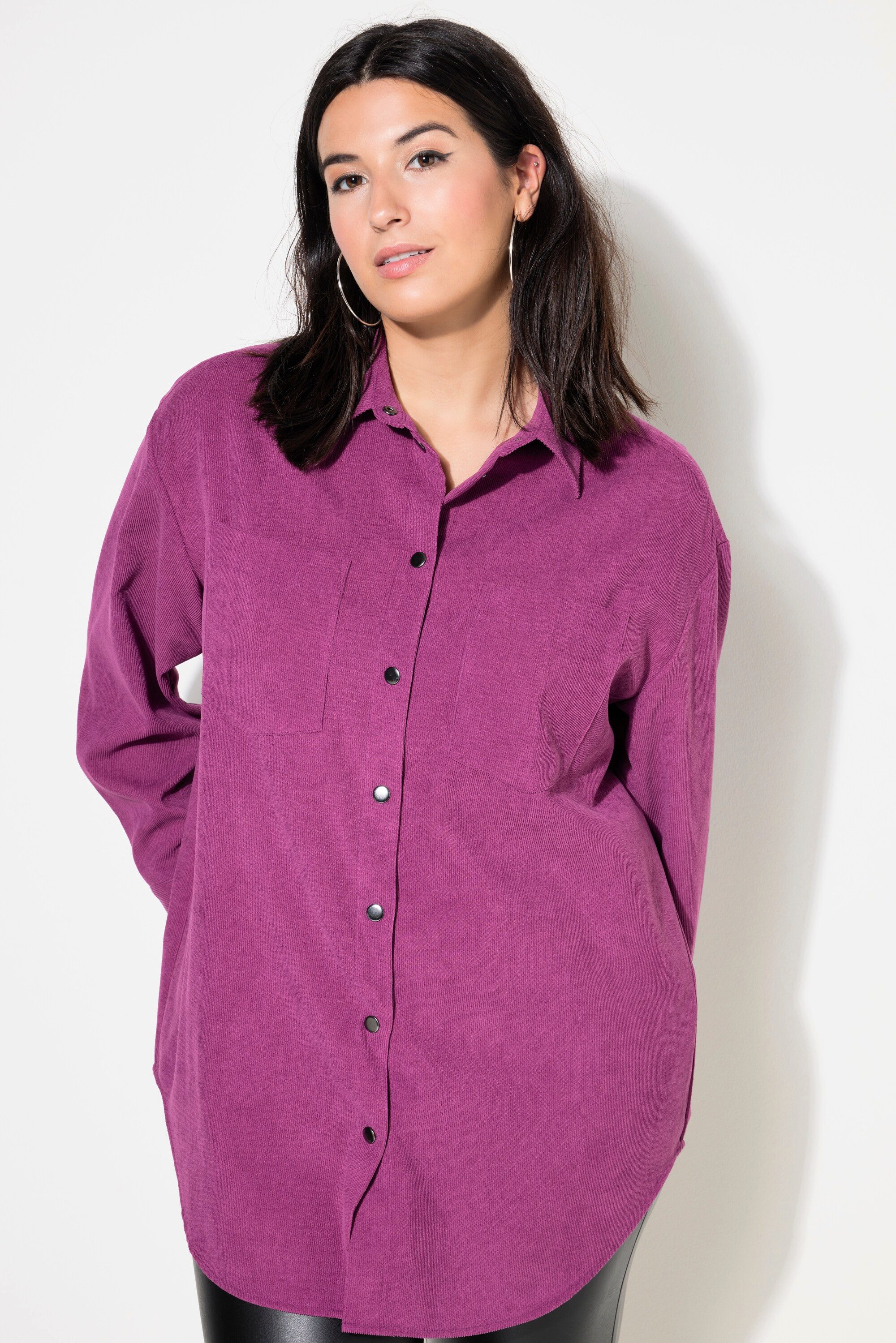 Studio Untold Hemdbluse Cord-Hemd oversized Hemdkragen günstig online kaufen