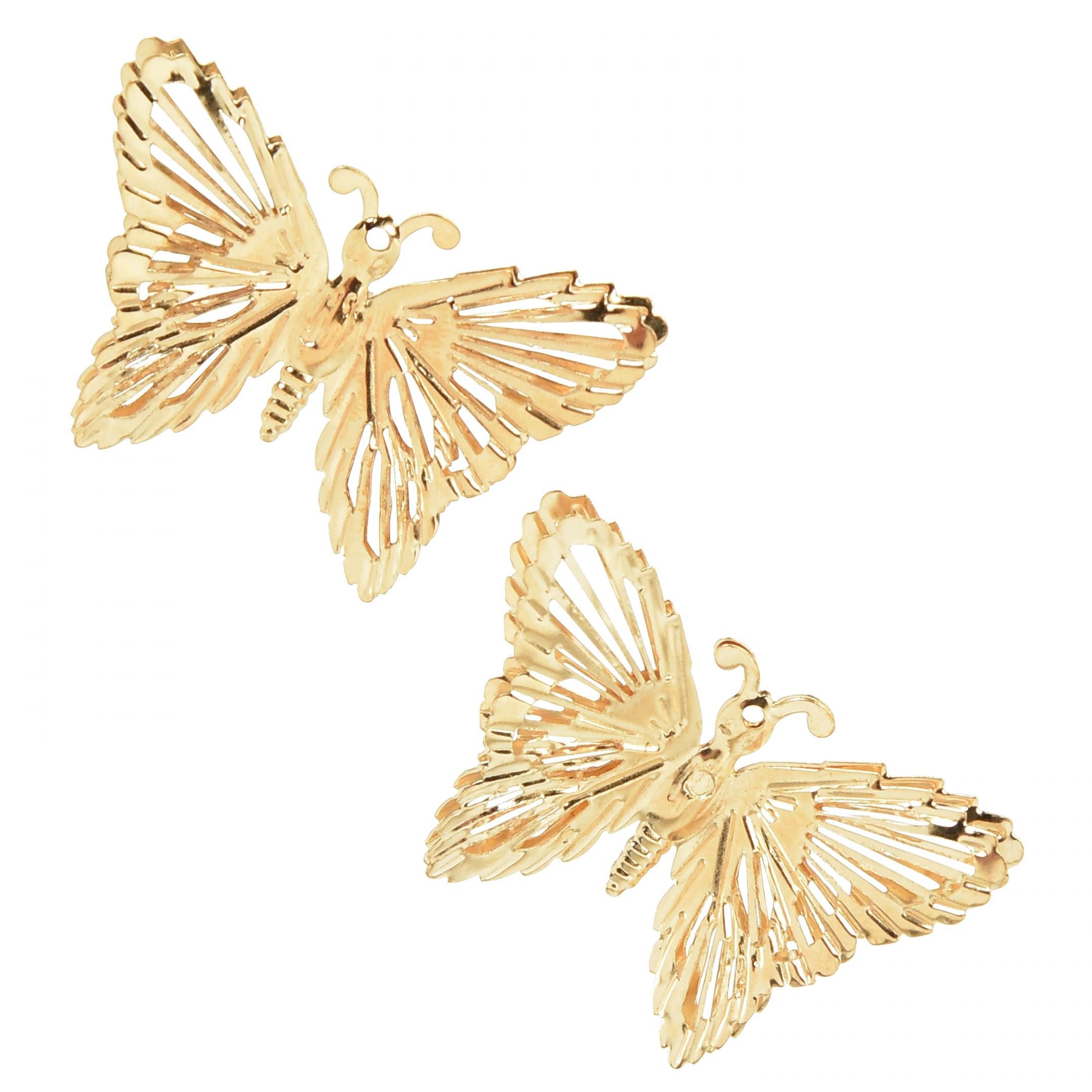 Viana Papierschmetterlinge Deko Schmetterlinge Metall Hängedeko Gold Frühling Sommer, 30 Stück