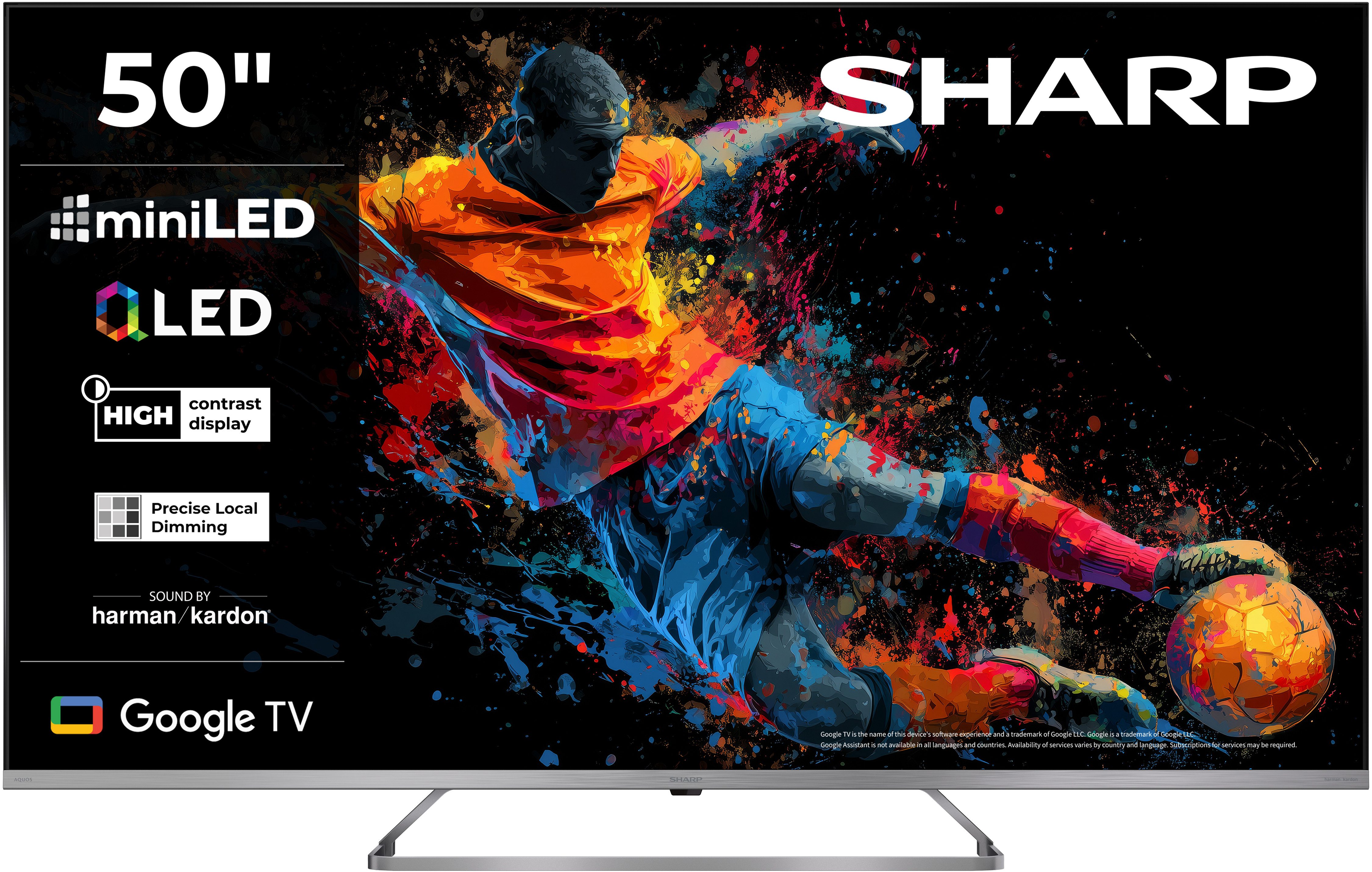 Sharp 4T-C50JPx QLED Mini LED-Fernseher (126 cm/50 Zoll, 4K Ultra HD, Smart-TV, Google TV)