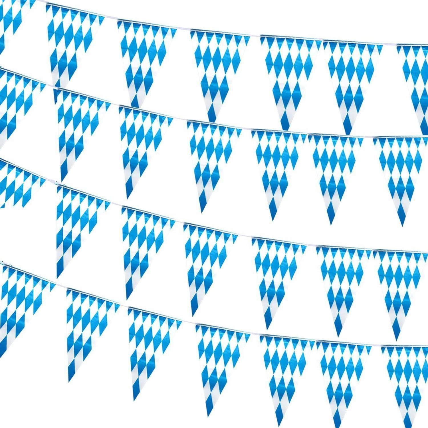 LuxusKollektion Wimpelkette Oktoberfest Wimpelkette 10m Blau-Weiß