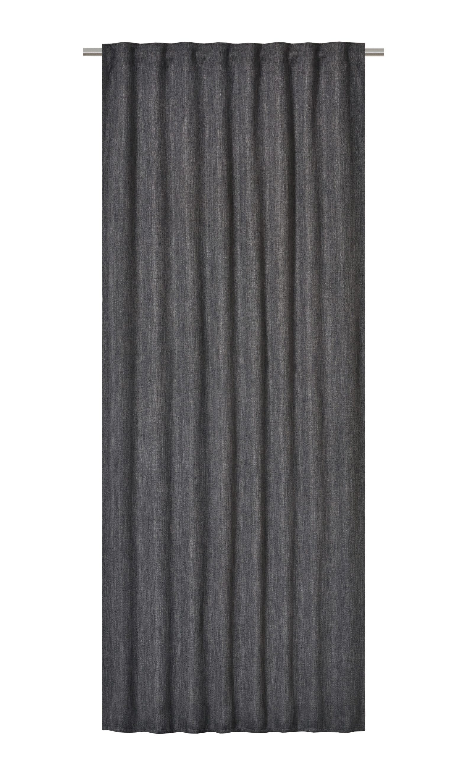 ELBERSDRUCKE Vorhang Gardine mit verdeckten Schlaufen Monza dunkelgrau verdunkelnd 255x140 (1 St), verdunkelnd, Verdunklungsvorhang