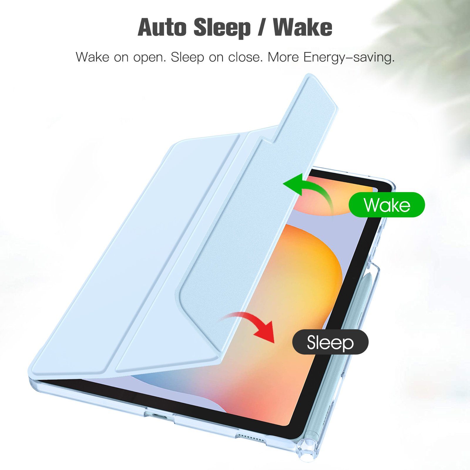 Fintie Tablet-Hülle für Samsung Galaxy Tab S6 Lite 10,4 Zoll 2024/2022/2020 Tablet, Slim Hülle mit Transparenter Rückseite und Auto Schlaf/Wach Funktion