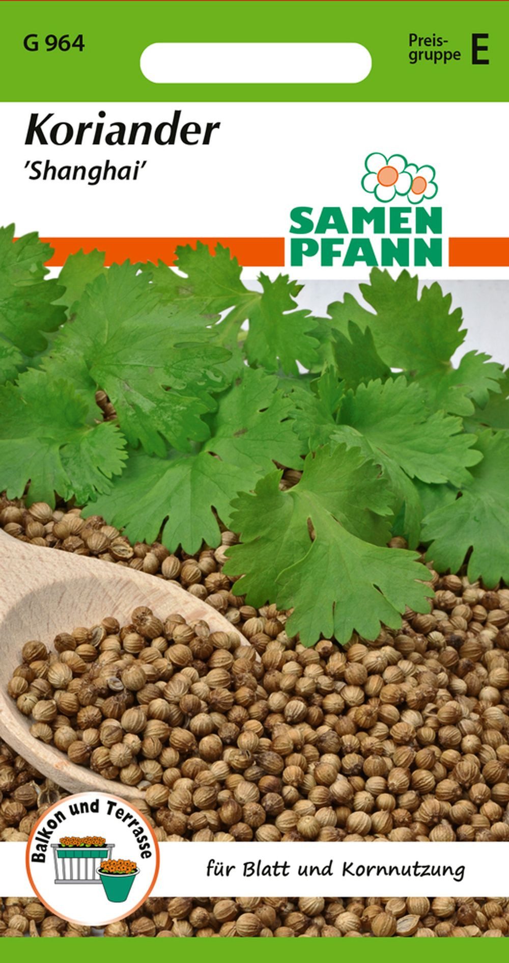 SAMEN PFANN Kräutersamen Koriander, Shanghai - Kräuter-Samen Gewürz Saatgut Samen, Coriandrum sativum
