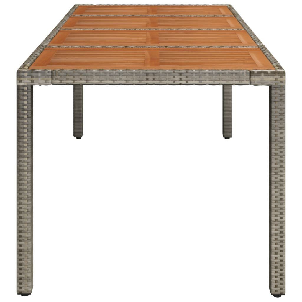 Gartentisch Holzplatte Esstisch Rattan Gartentisch mit 190x90x75 cm vidaXL Poly Grau