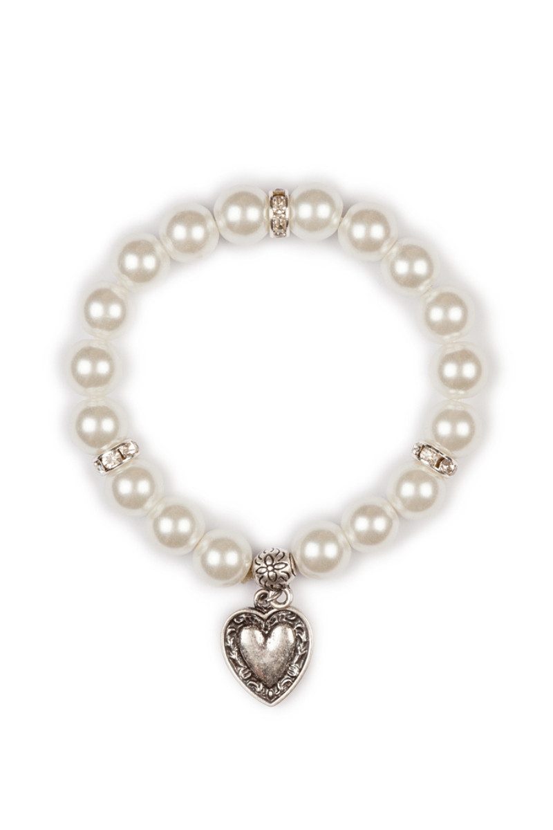 Alpenflüstern Armband Armband Damen - HERZERL - weiß