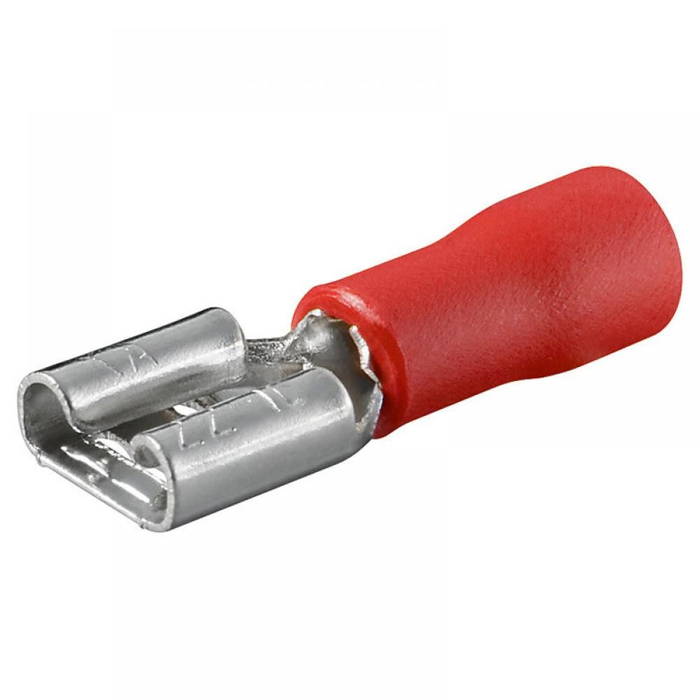 Flachstecker, weiblich, 6,3mm, rot Adapter