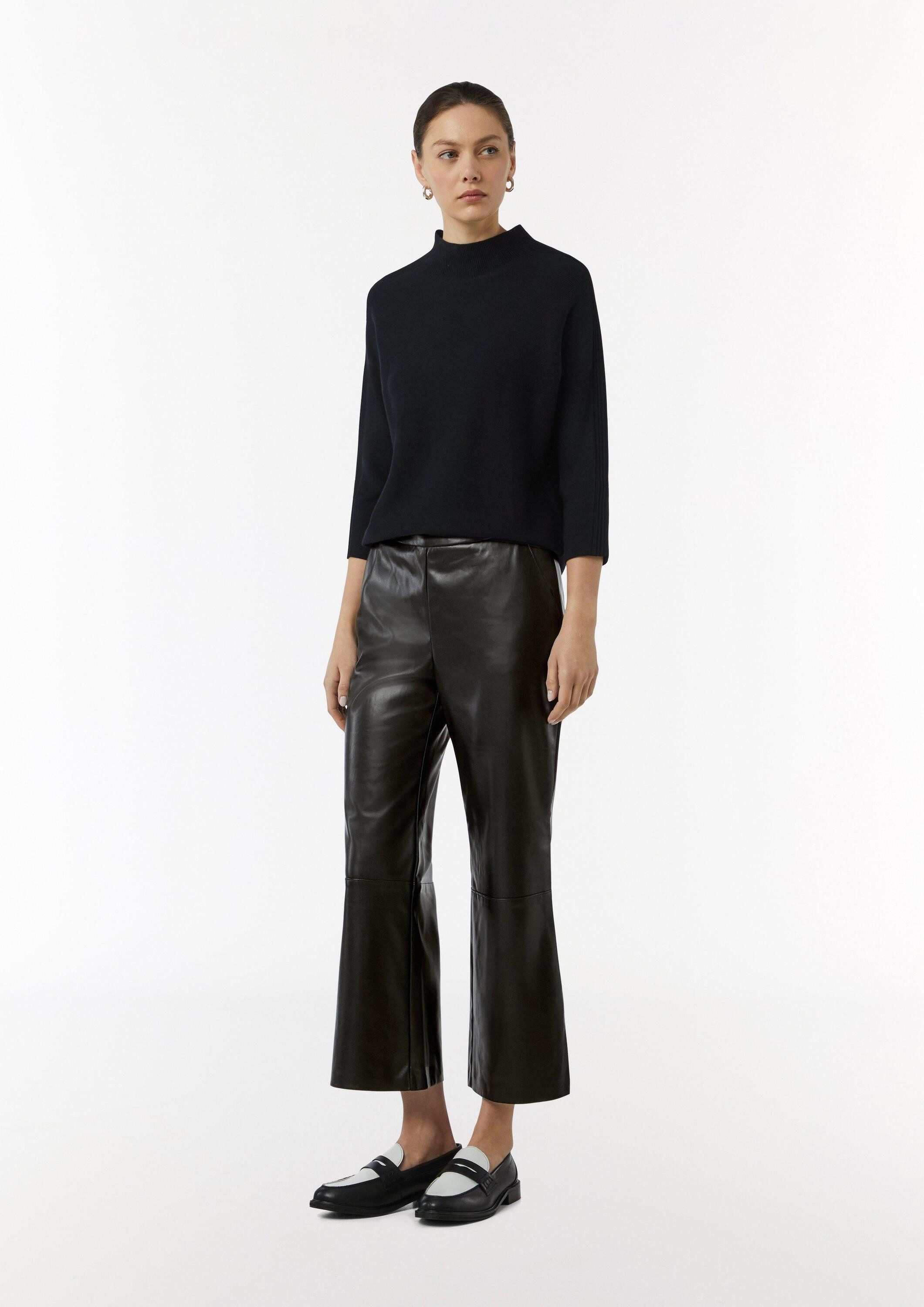 comma 7/8-Hose Hose Flared-Leg-Hose in Leder-Optik günstig online kaufen