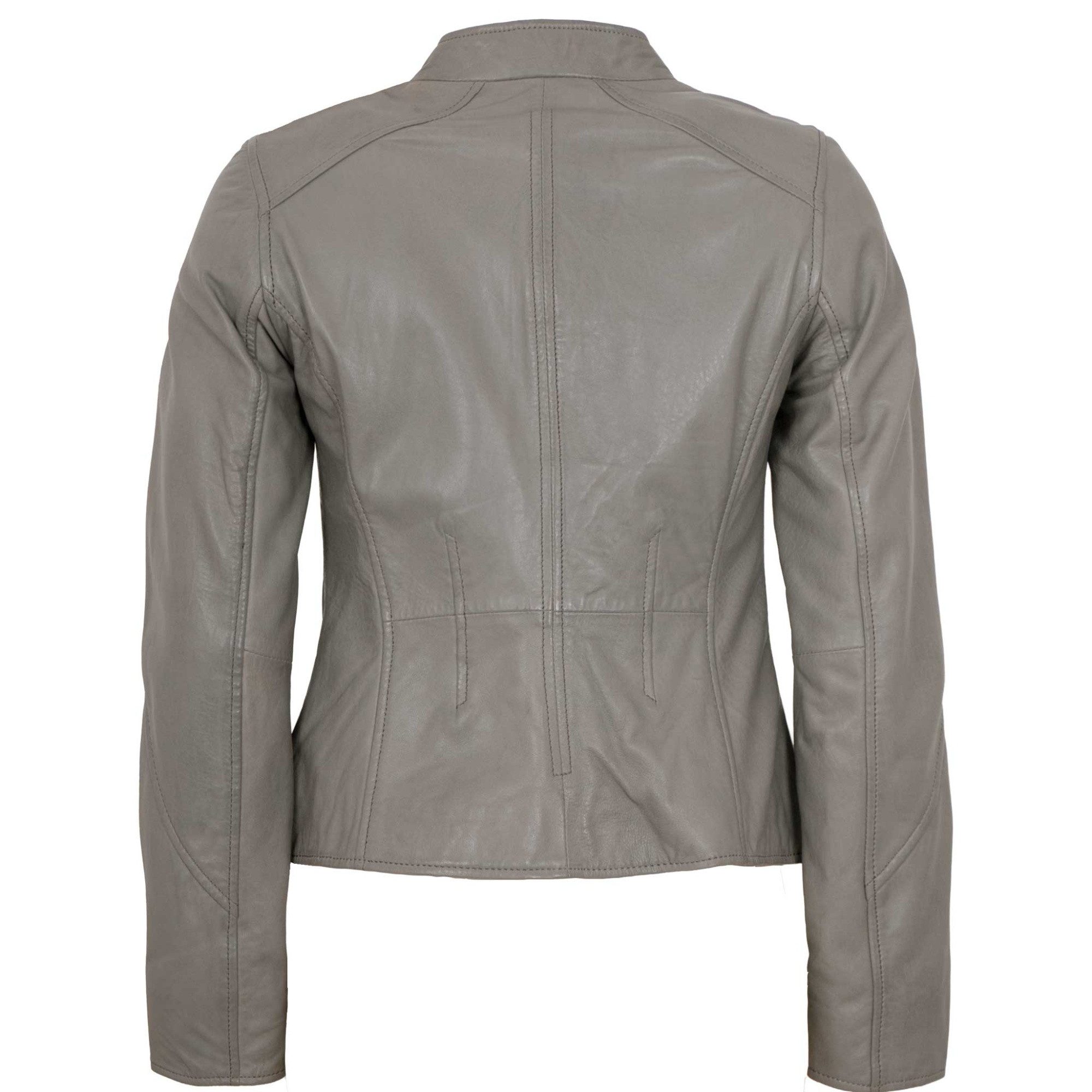 Jilani Lederjacke Fulya Jilani - Damen Lederjacke Lammnappa grau – Bild 3 von 5