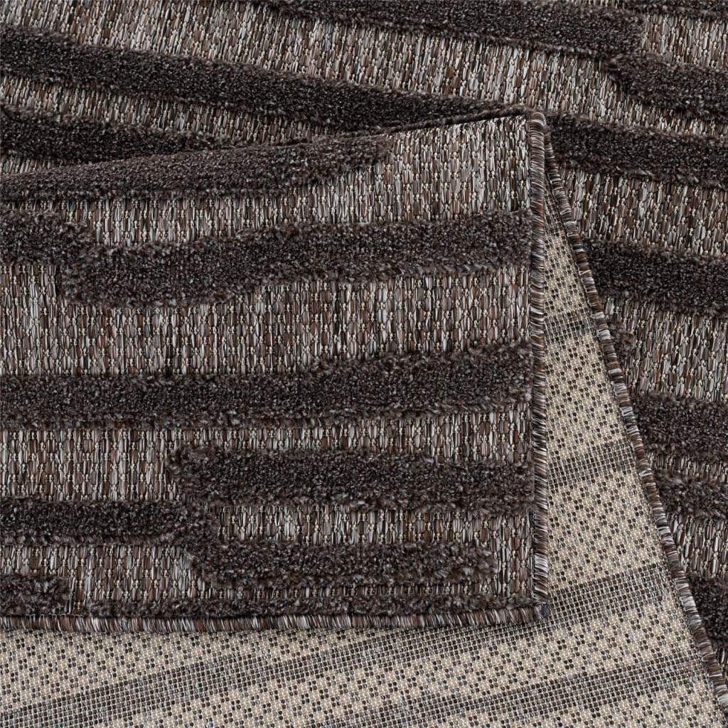Teppich In-& Outdoorteppich Santorini 58394, rechteckig, & 3D-Effekt, Höhe: Wetterfest mm, Streifen, Balkon, Küche, Terrasse, Flur für 5 Carpet anthrazit UV-beständig City
