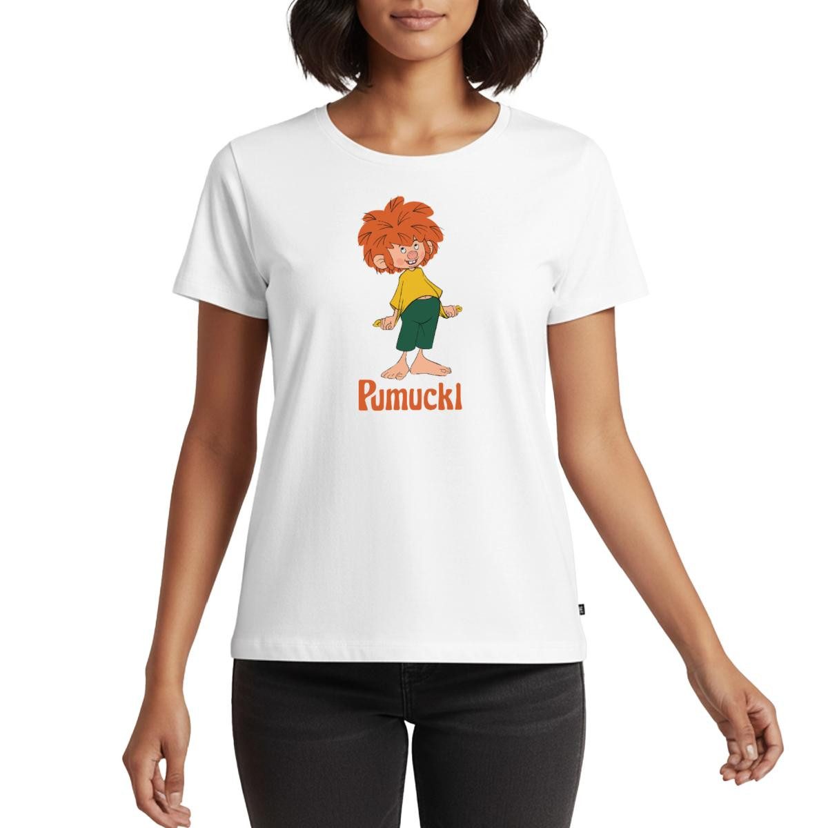 Spreadshirt T-Shirt Pumuckl Mit Frecher Pose Und Verschmitztem Lächeln Frau günstig online kaufen