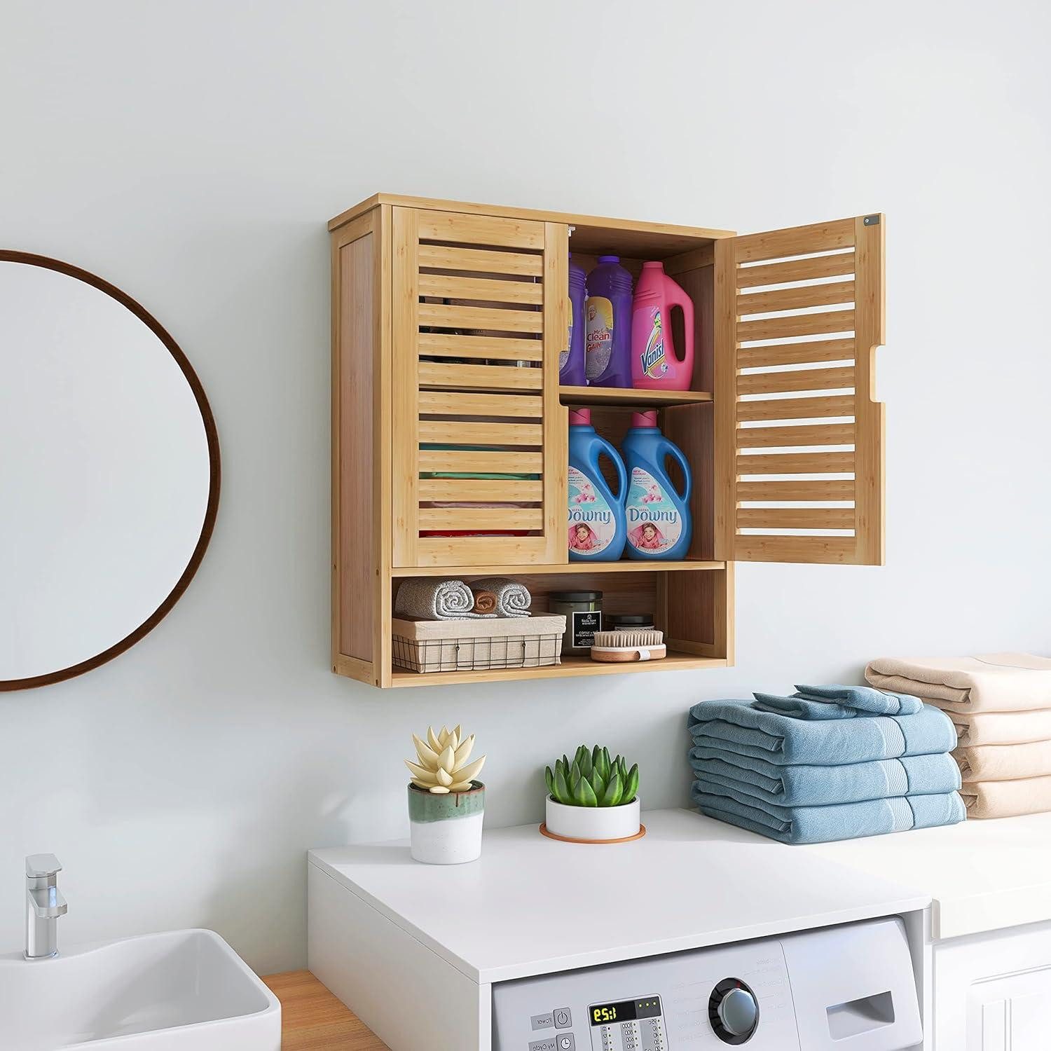 LuxusKollektion Büro-Set Badezimmerschrank Bambus Wandmontage Toilette günstig online kaufen