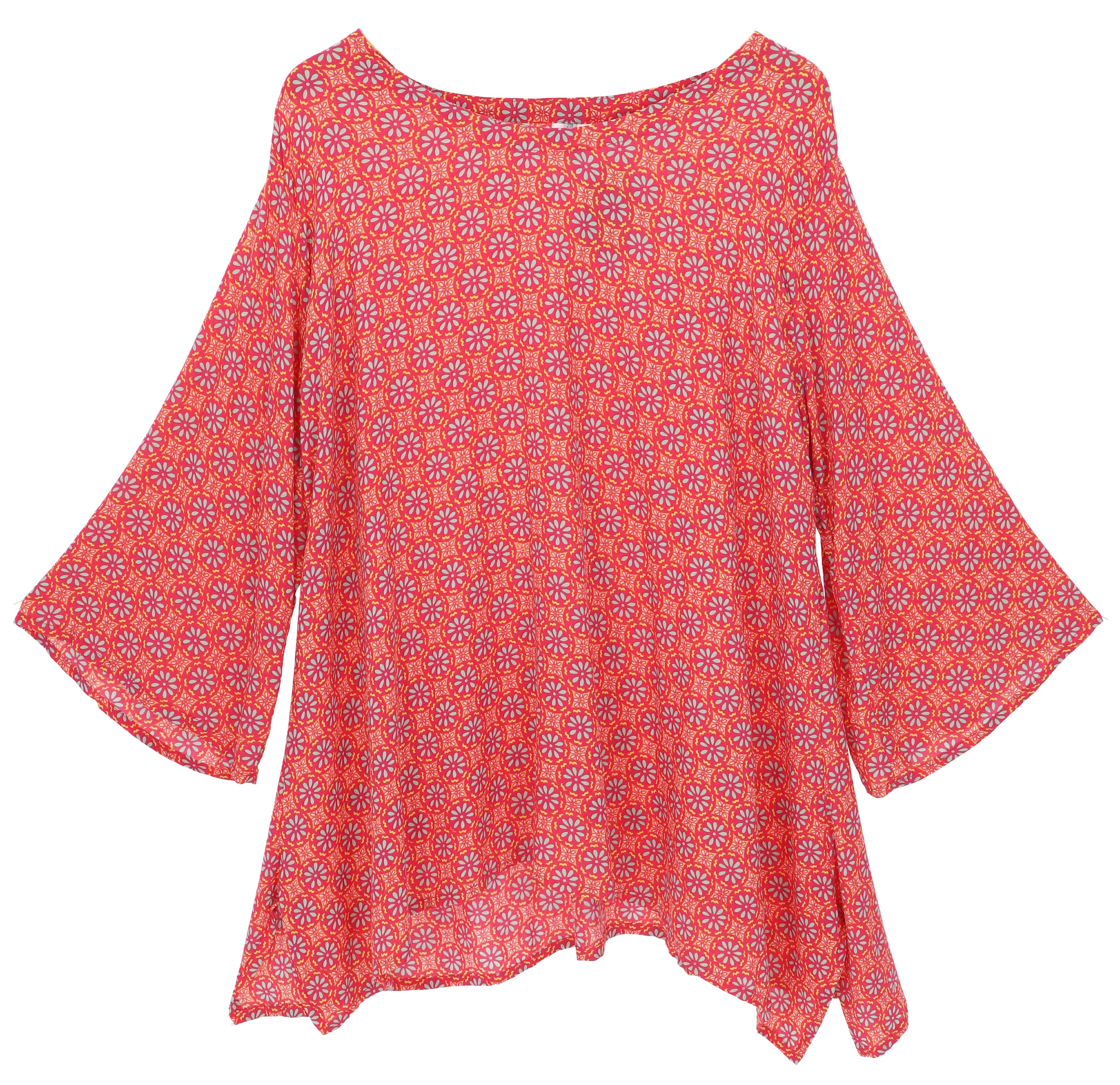 Guru-Shop Longbluse Tunika mit Trompetenärmeln für günstig online kaufen