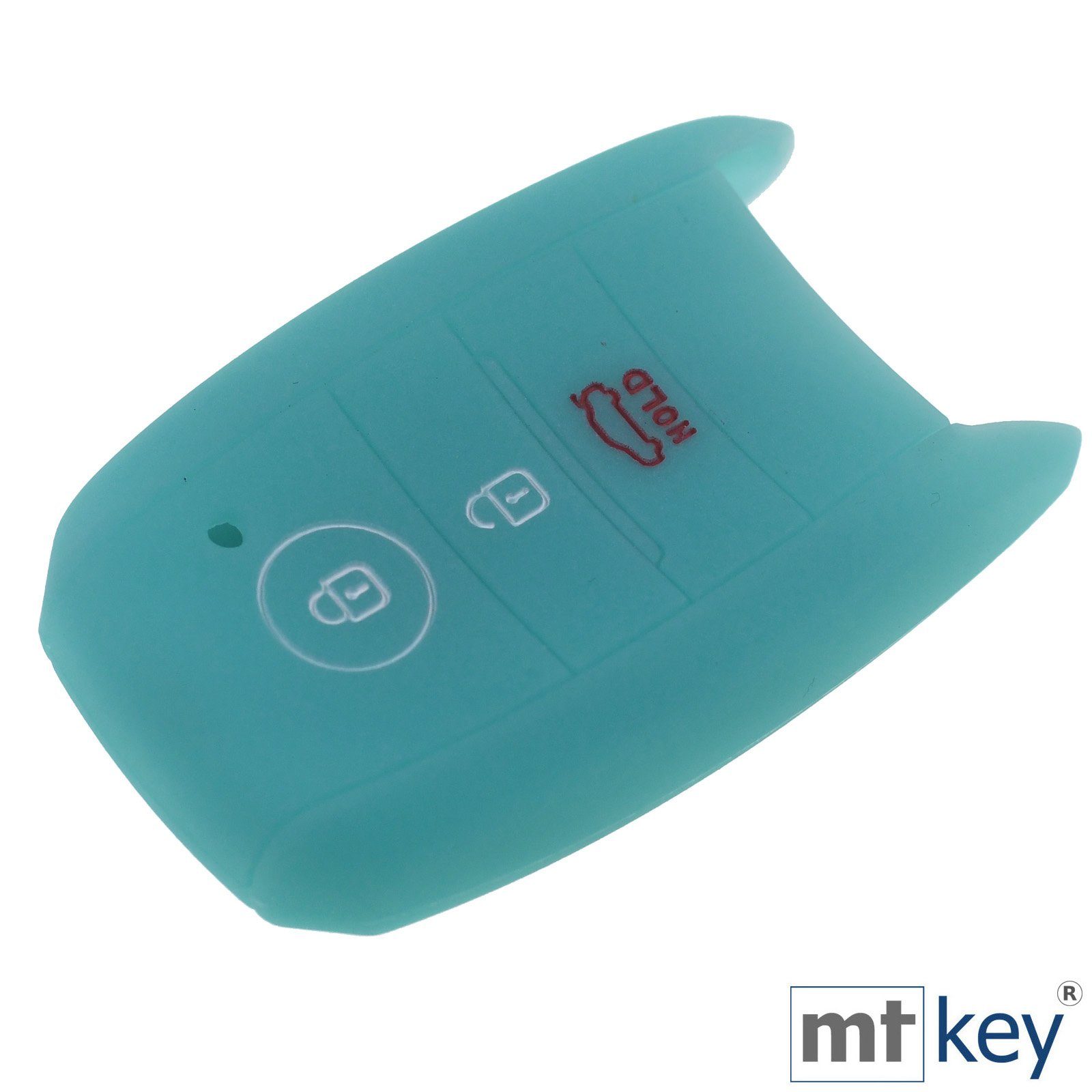 Schlüsseltasche Blau KEYLESS für Ceed Autoschlüssel KIA Schutzhülle Stonic Picantio Schlüsselband, fluoreszierend Soul Sportage 3 Silikon mt-key Rio Tasten +