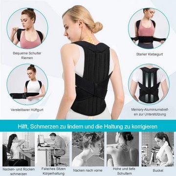 Rnemitery Rückenbandage Haltungskorrektur Rücken Schulter Geradehalter für Damen Herren