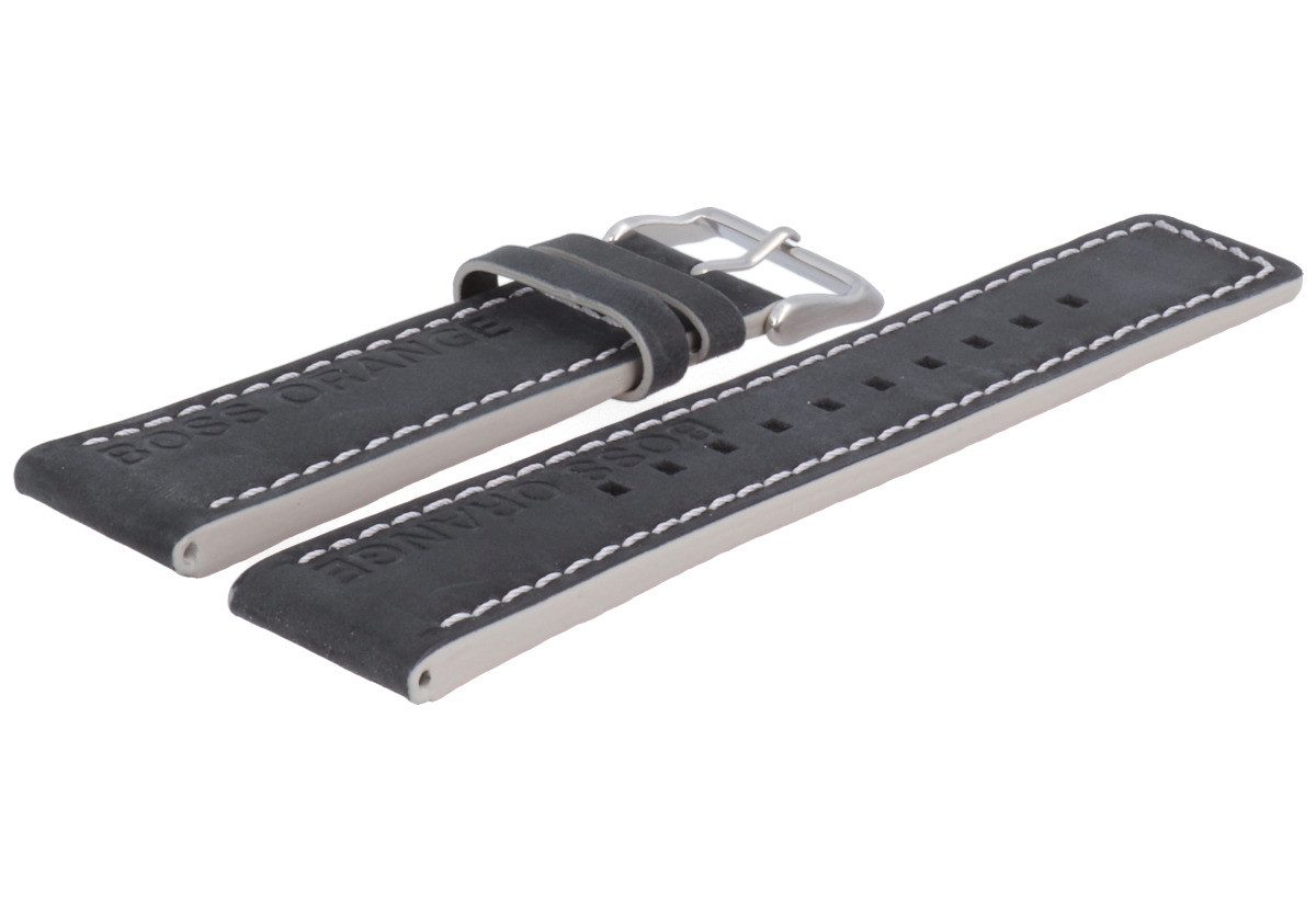 BOSS Uhrenarmband 24mm Leder Schwarz 659302652