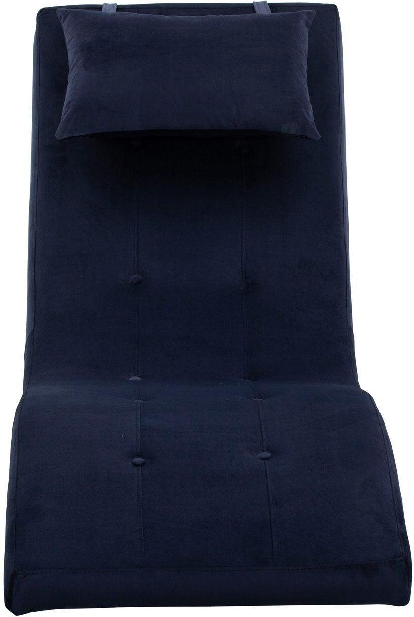 SalesFever Relaxsessel Komfortabler Sessel zum Entspannen, Extravagante Relaxliege: Samtbezug, Knopfheftung, Edelstahlgestell