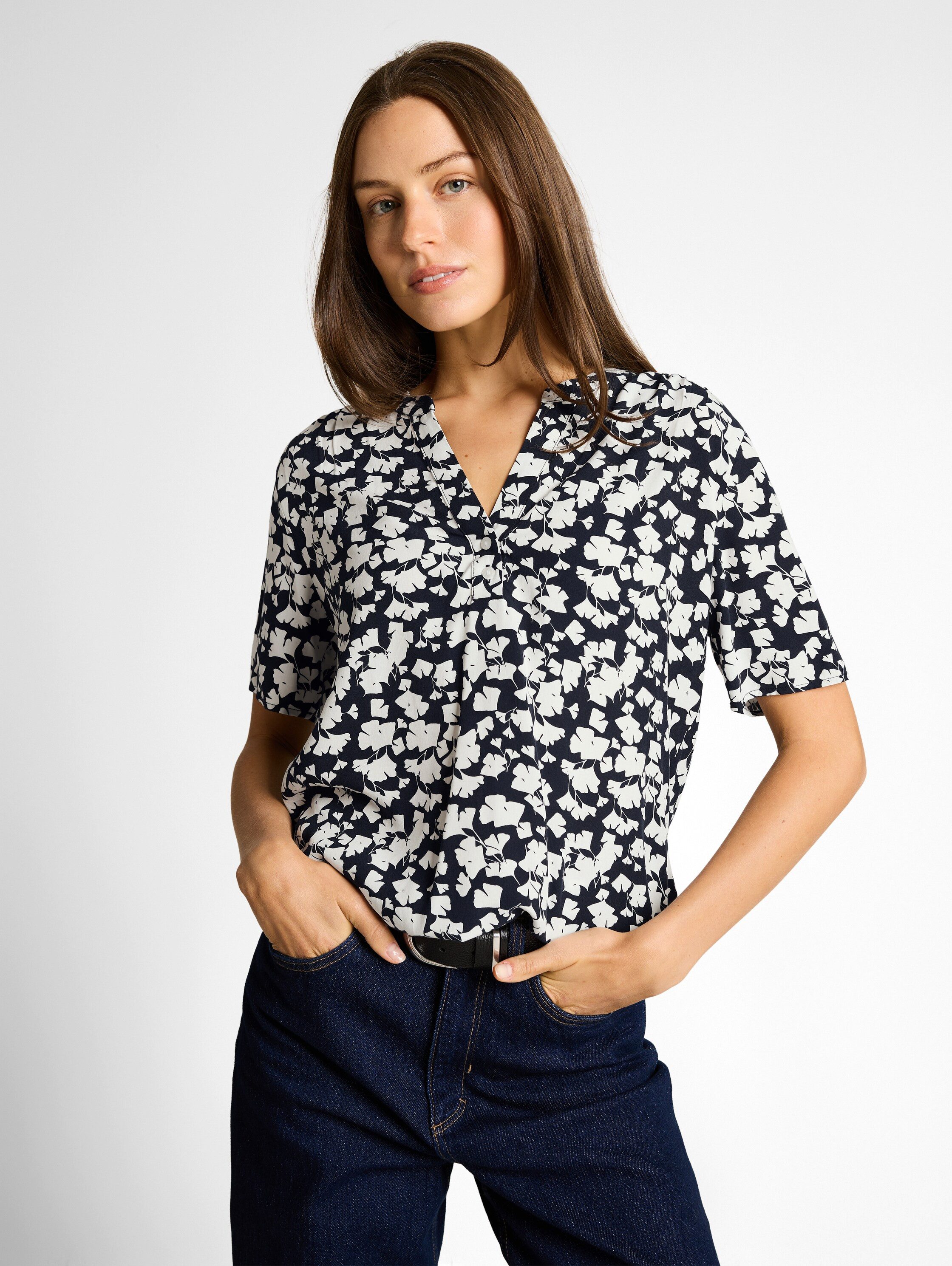 TOM TAILOR Klassische Bluse mit All-Over Print