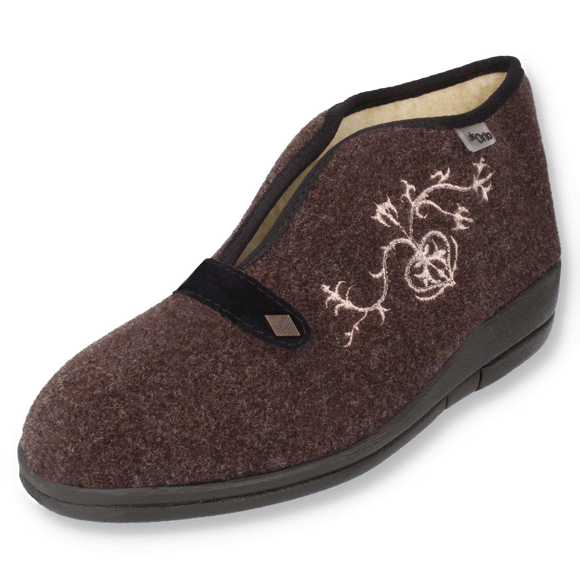 Dr. Orto Wien gefütterte Damen Hausschuh Winterstiefel, Hüttenschuhe, mit Schafwolle gefüttert