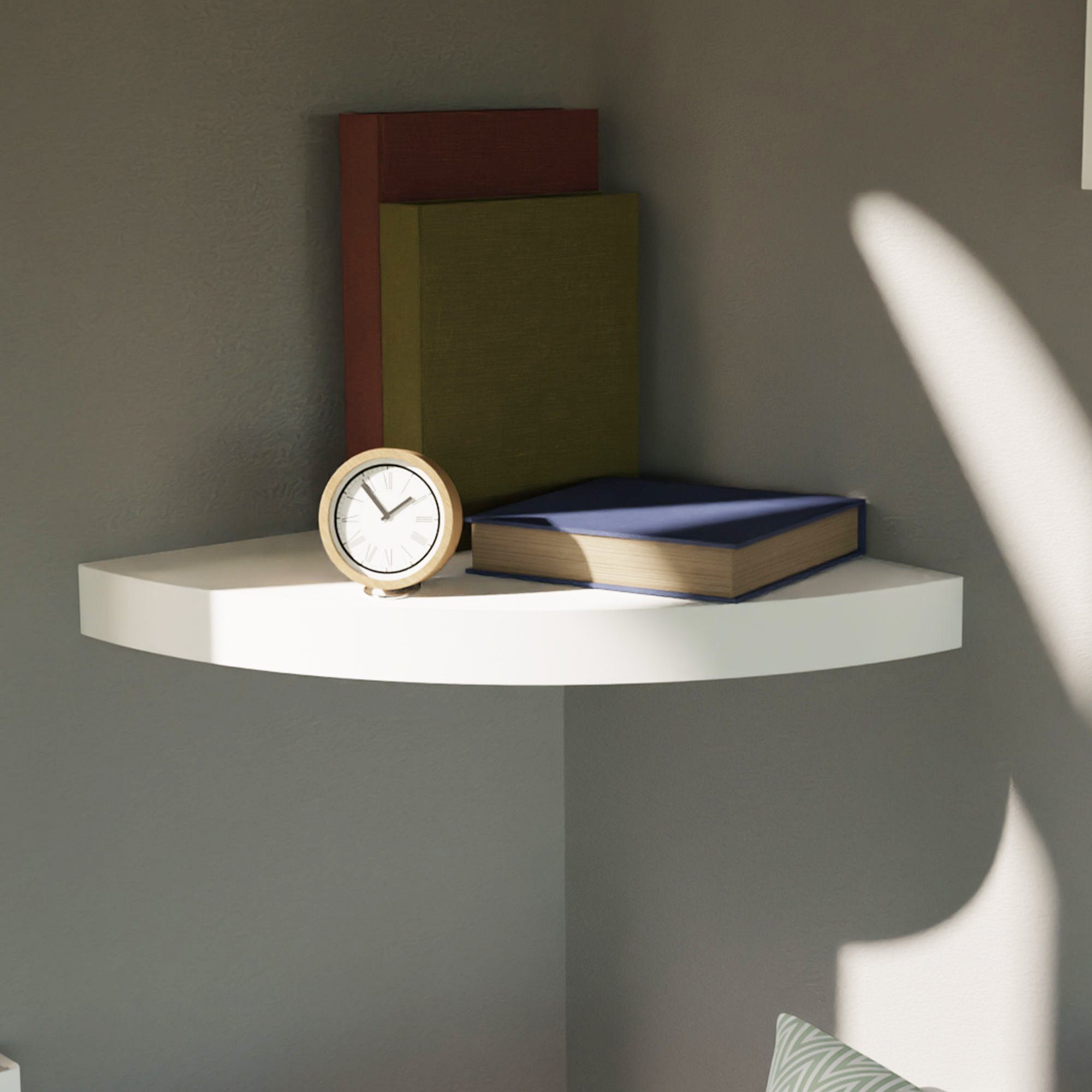 Mojawo Wandregal Eckregal Wandregal Bücherregal Schweberegal Weiß Regal MDF günstig online kaufen