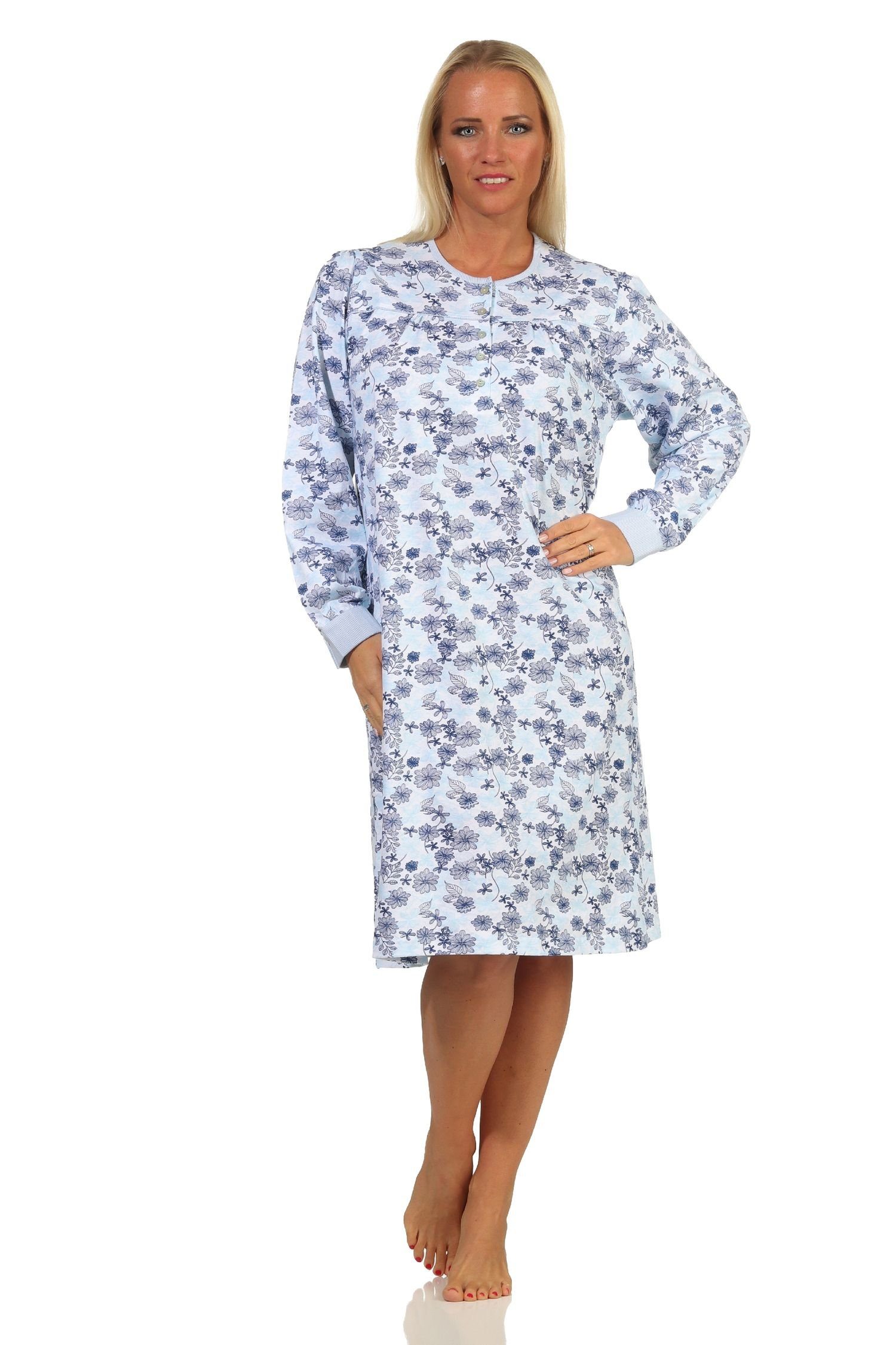 Normann Nachthemd »Elegantes frauliches Damen Nachthemd mit Bündchen,105 cm  Länge, Knopfleiste am Hals - 557« online kaufen | OTTO